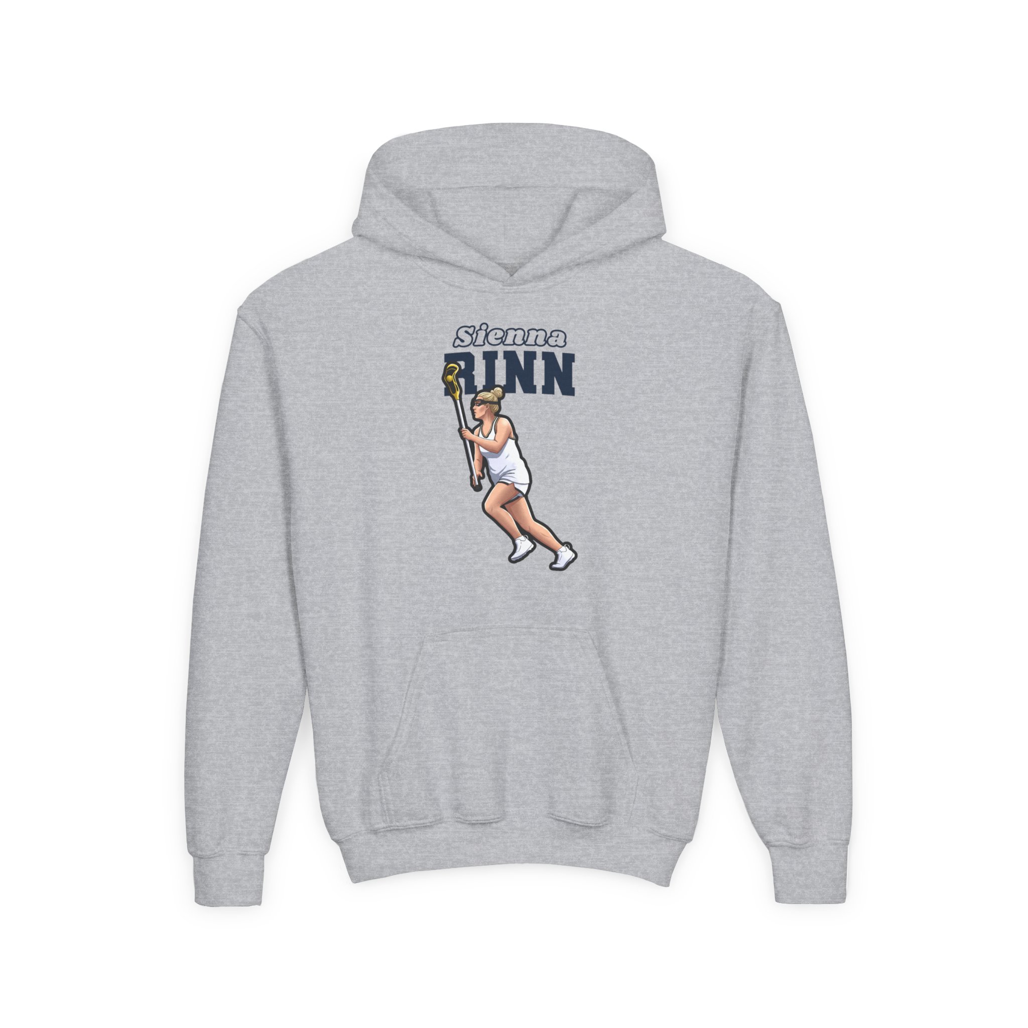 Youth Hoodie — character_name_arch in Grey