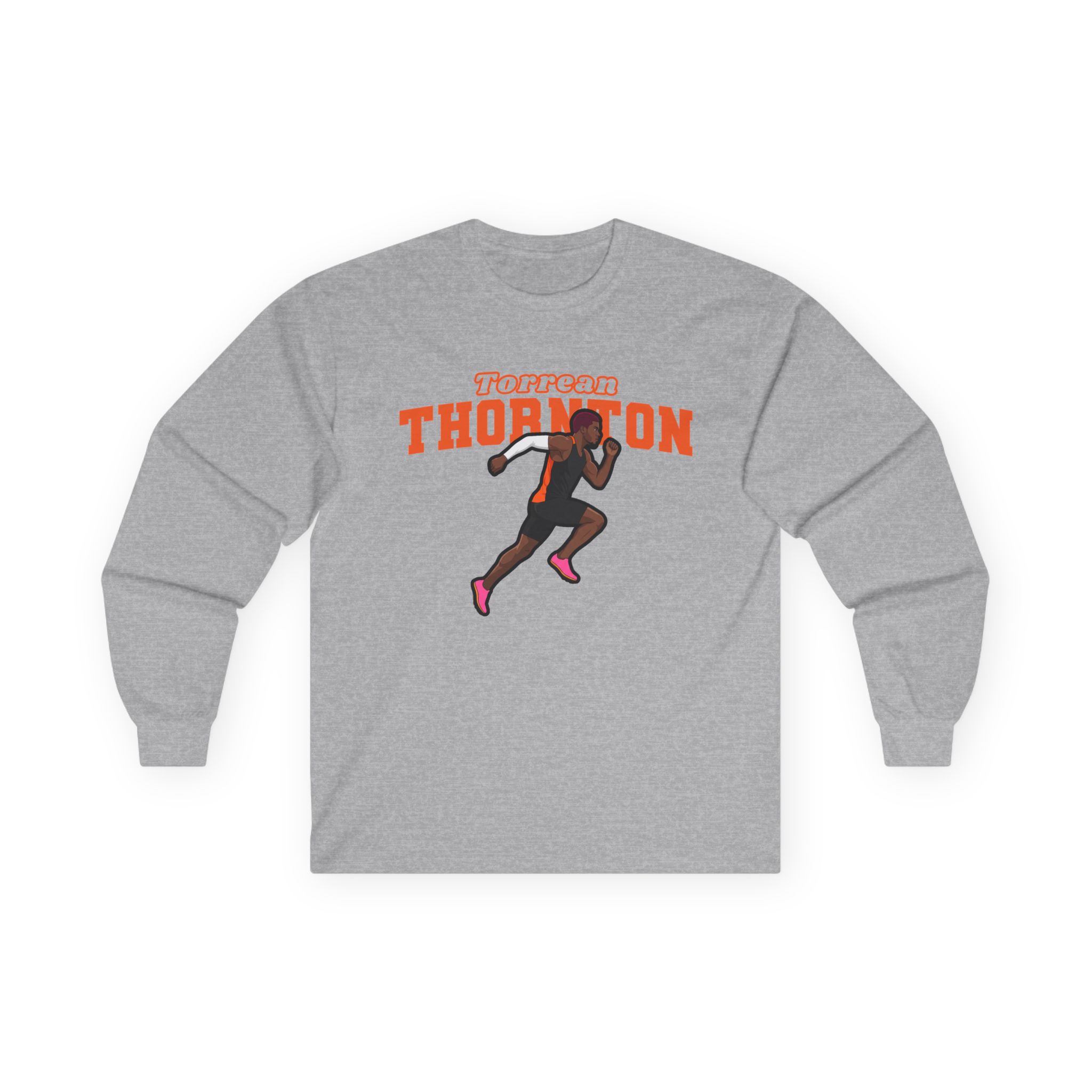 Long Sleeve Tee — character_name_arch in Grey