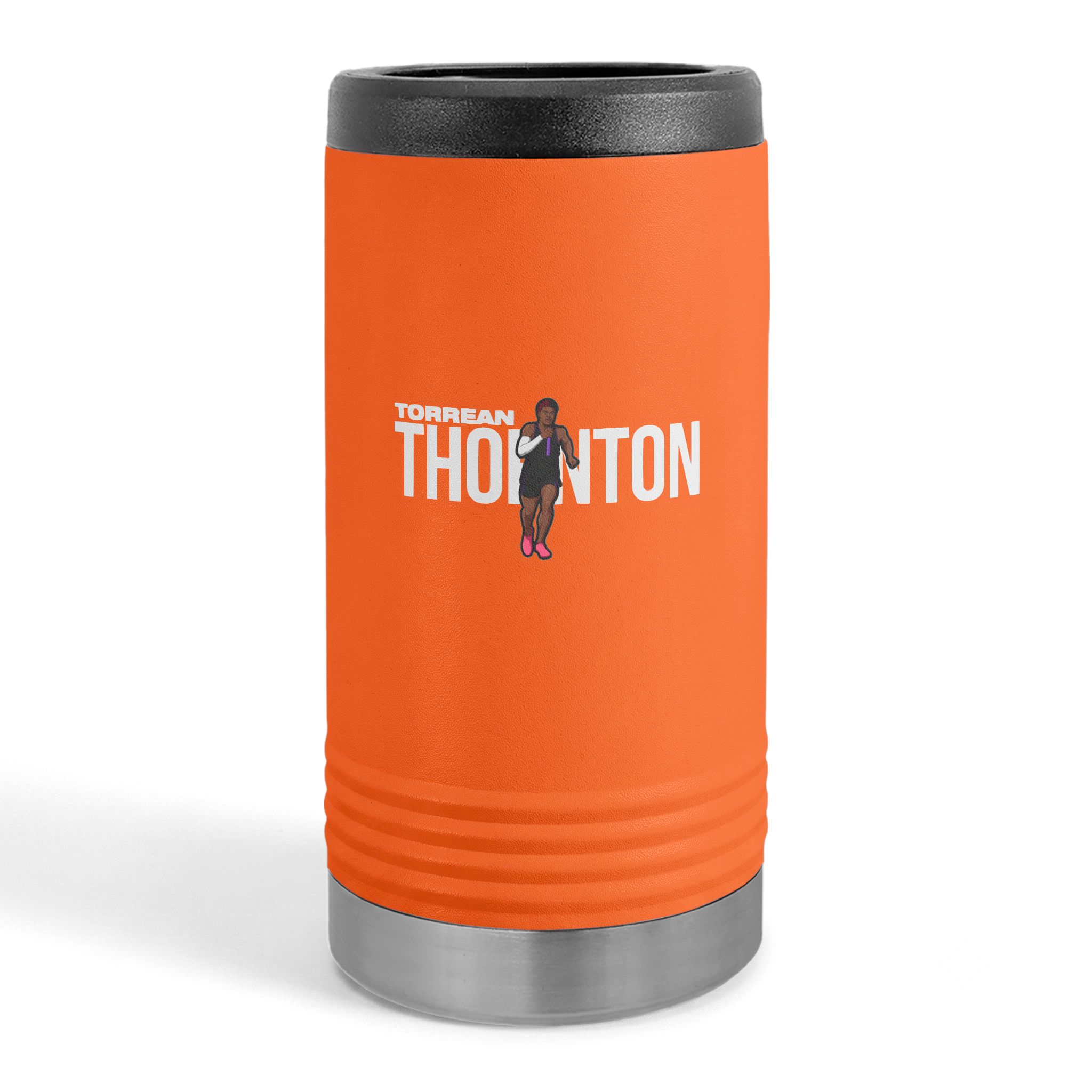 Slim Stainless Can Cooler — character_player_name in Orange