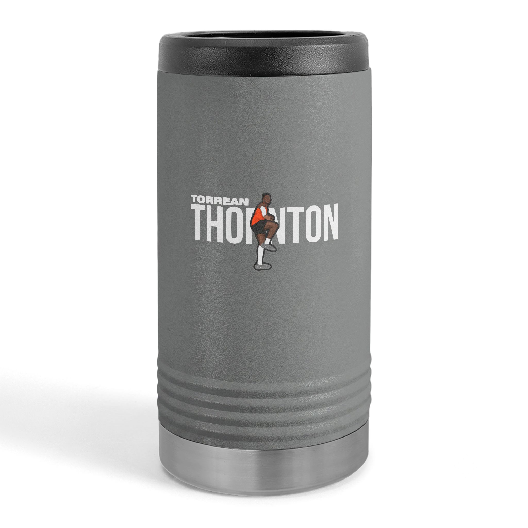 Slim Stainless Can Cooler — character_player_name in Grey
