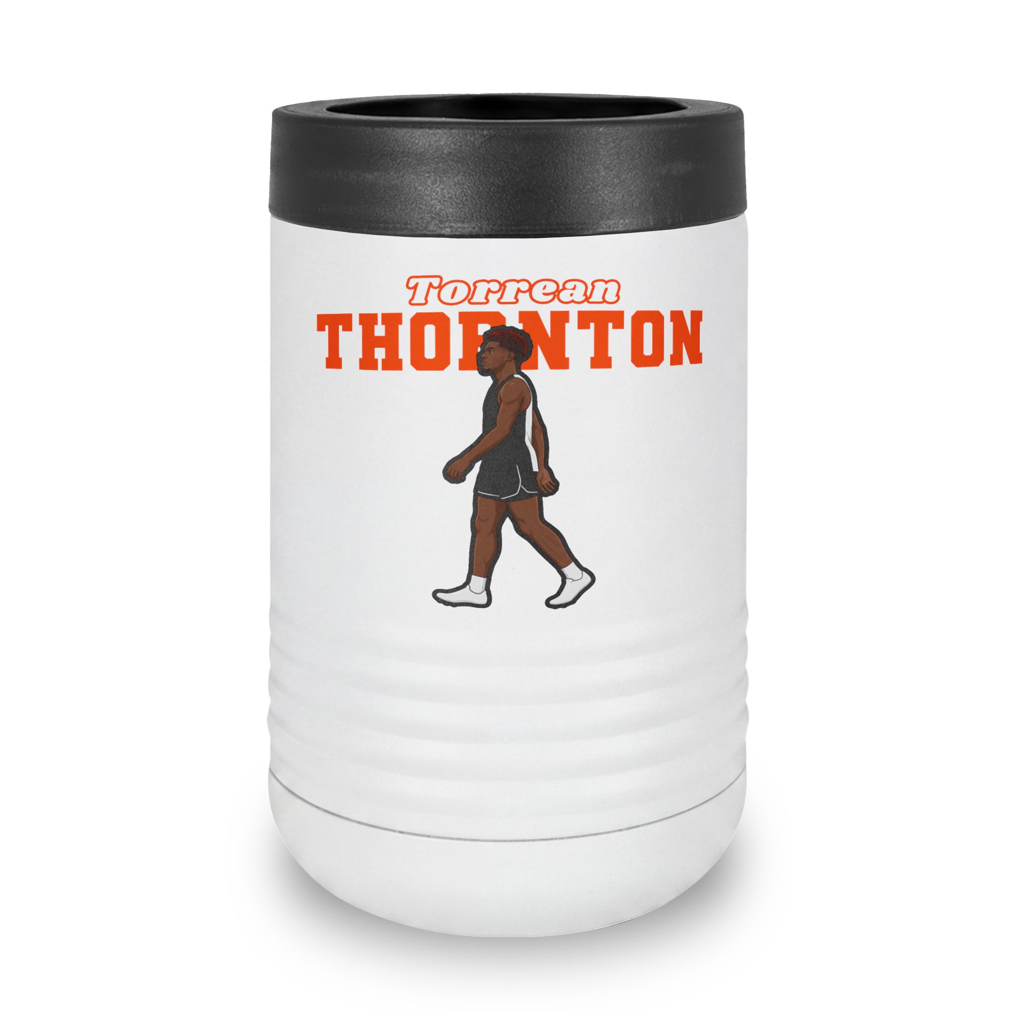 Stainless Can Cooler — character_name_arch in White