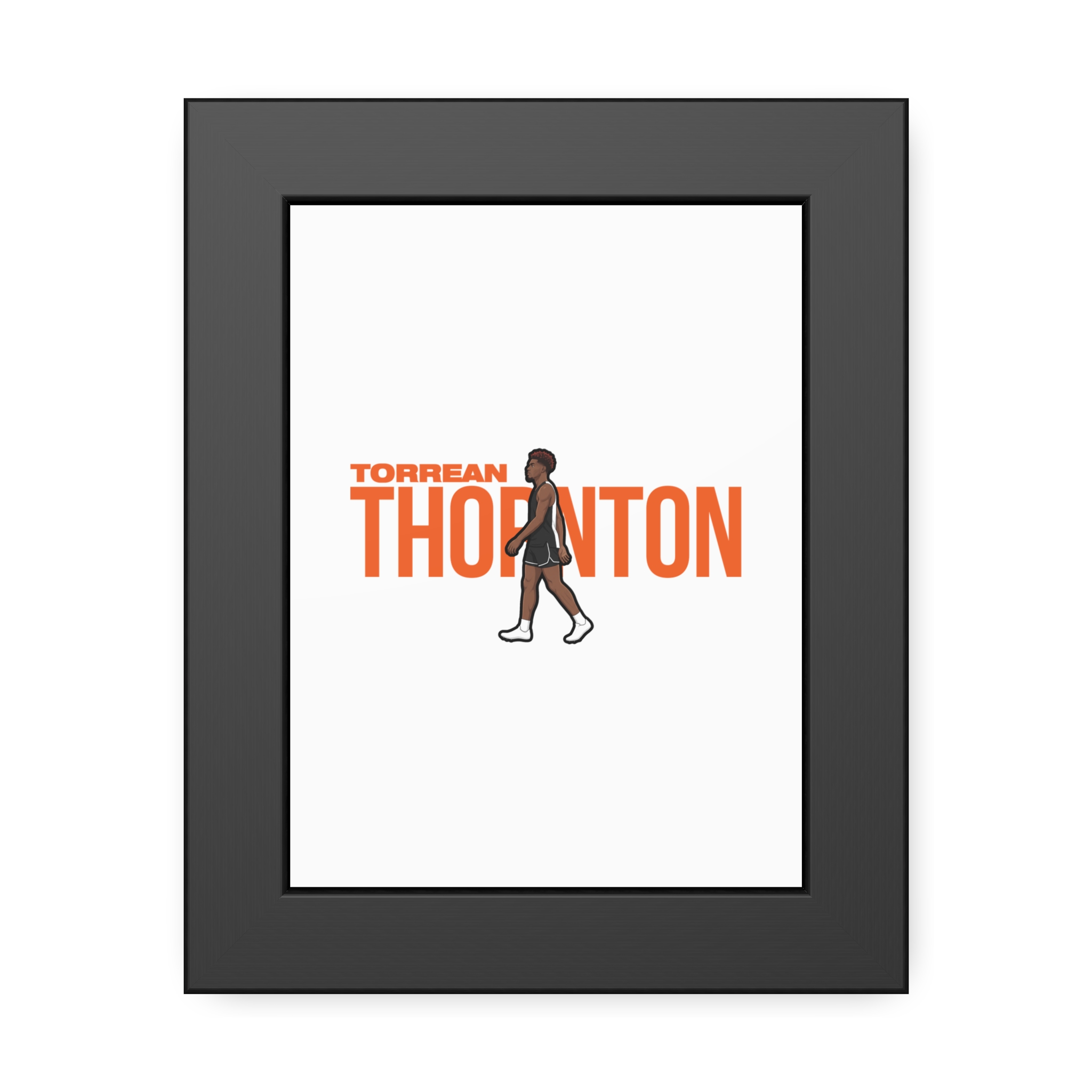 Framed Poster — character_player_name in Black