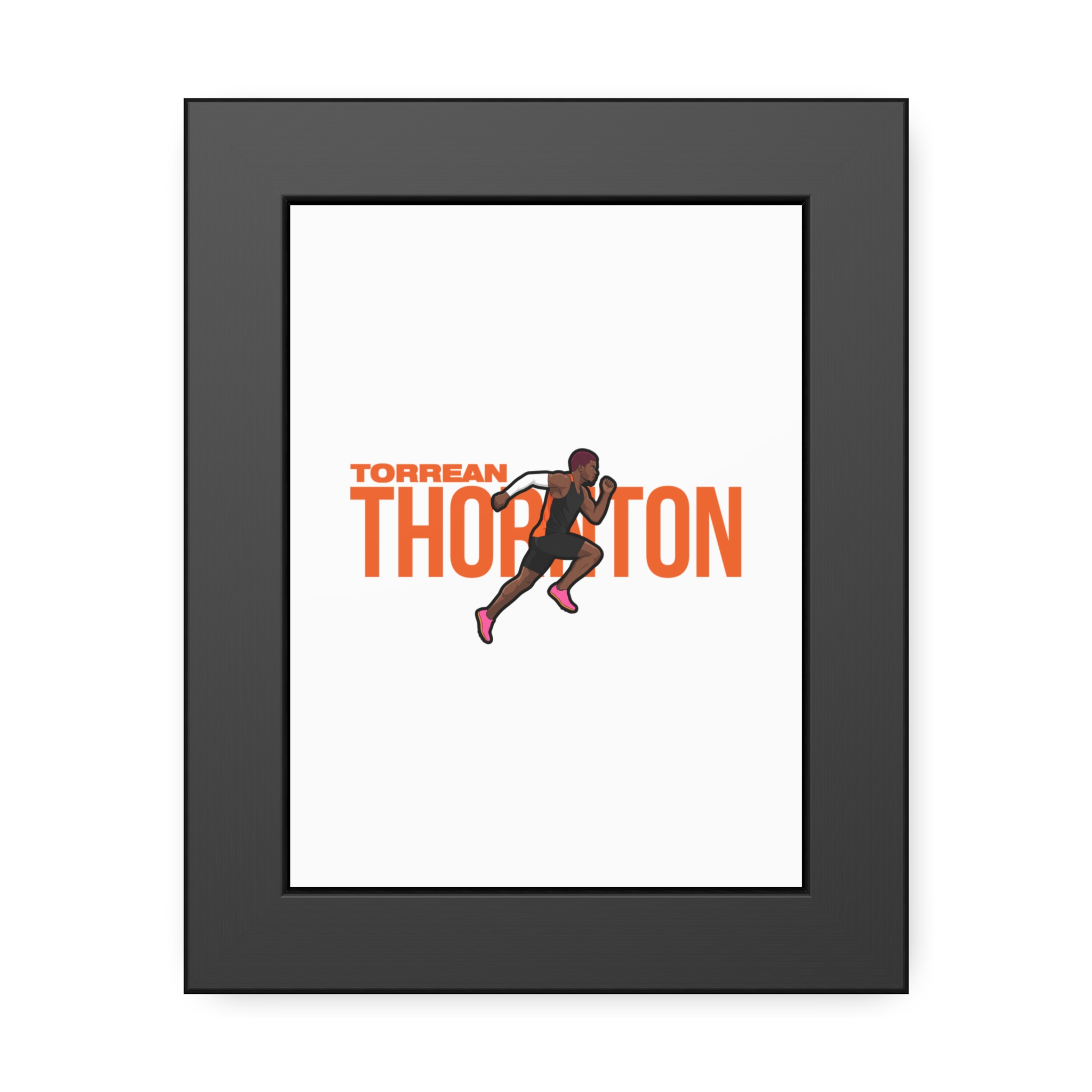 Framed Poster — character_player_name in Black