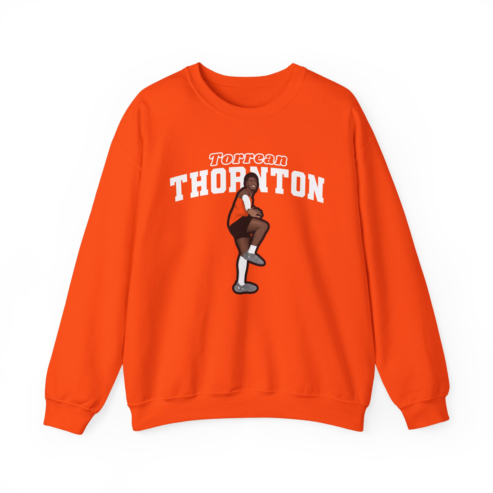 Crewneck Sweatshirt — character_name_arch in Orange