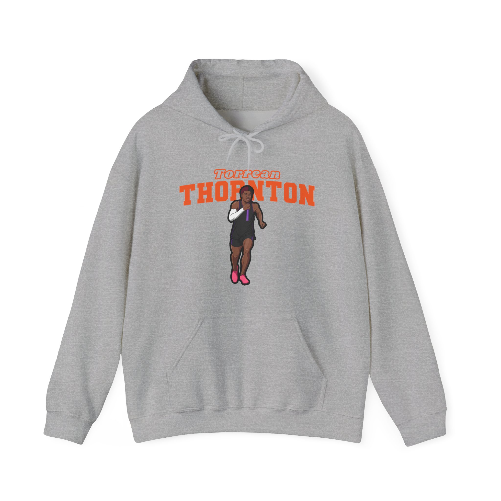 Hoodie — character_name_arch in Grey