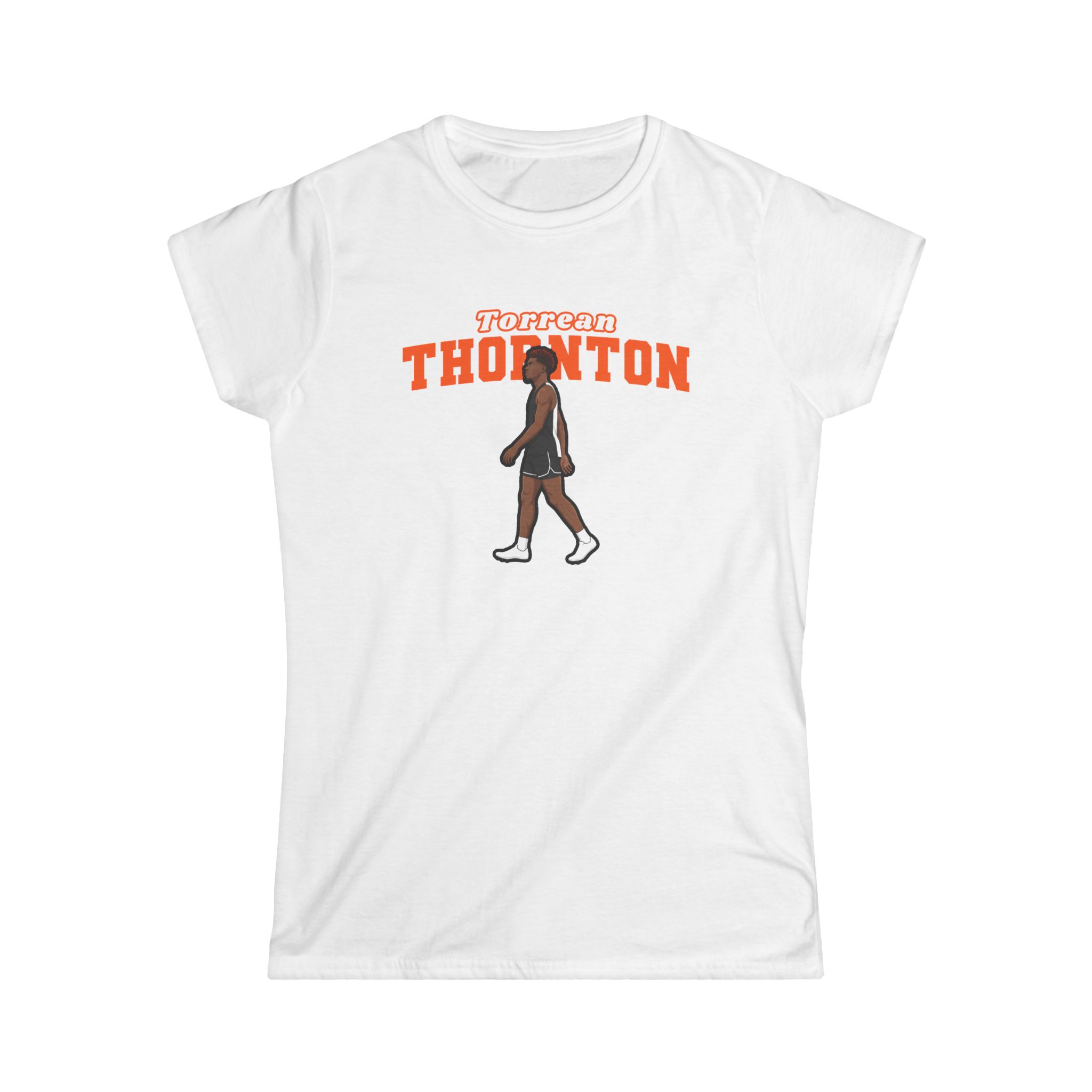 Women's Softstyle Tee — character_name_arch in White
