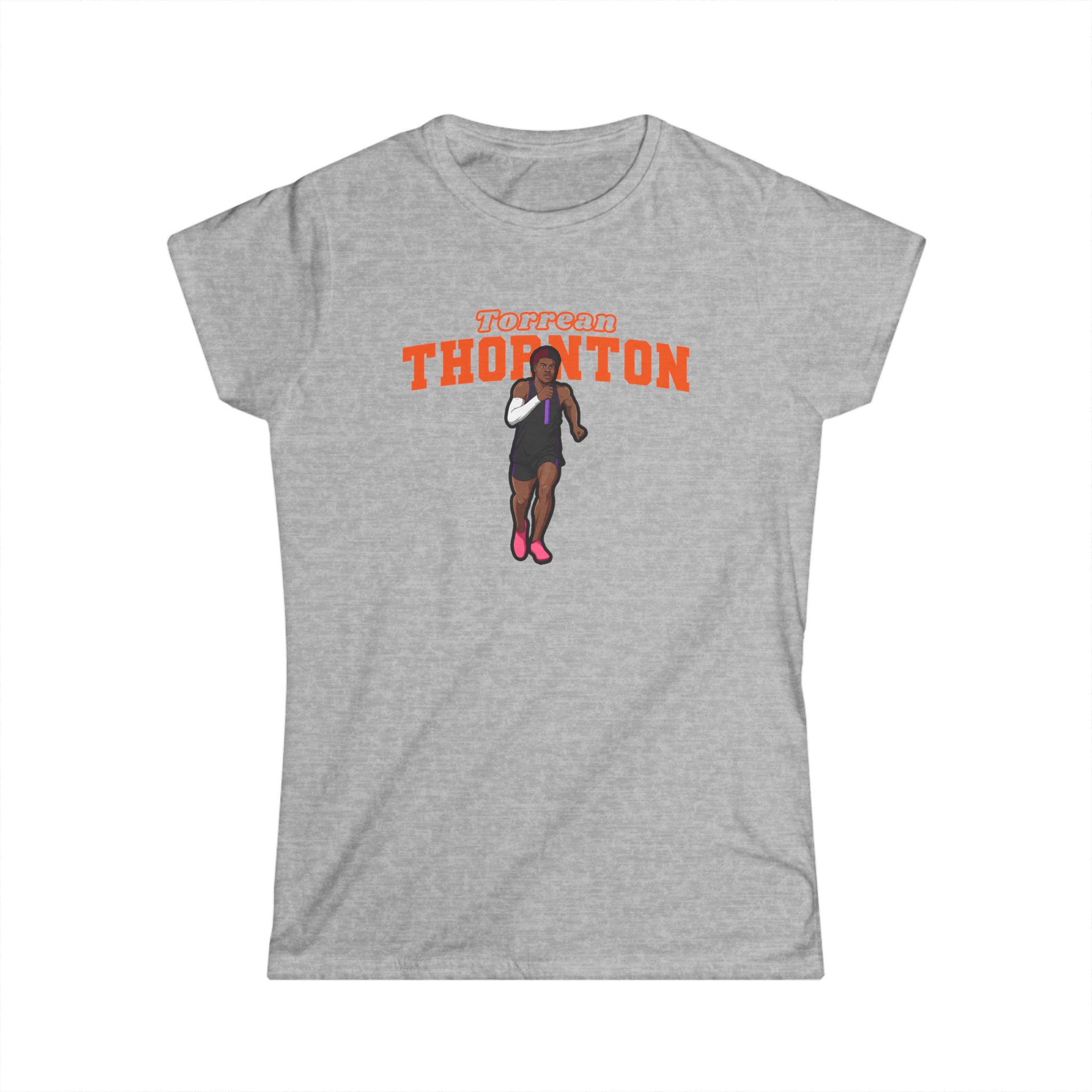 Women's Softstyle Tee — character_name_arch in Grey