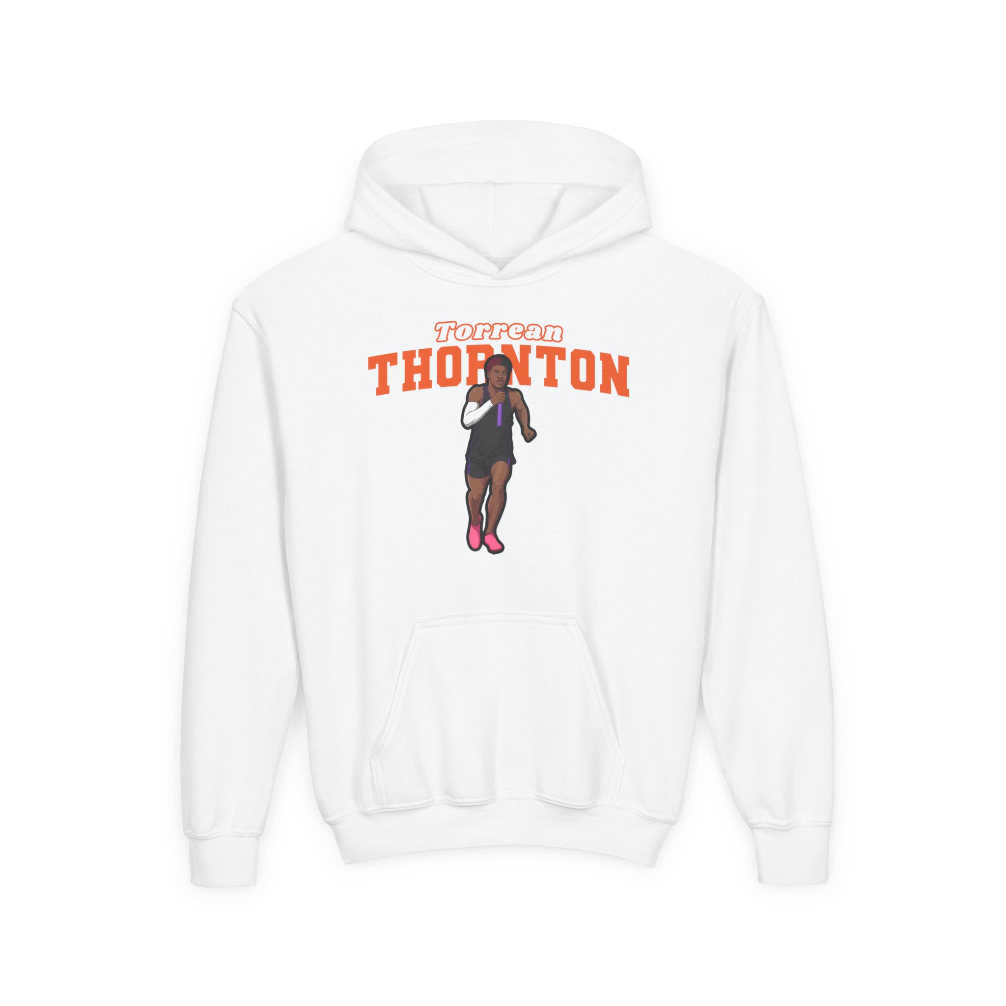 Youth Hoodie — character_name_arch in White