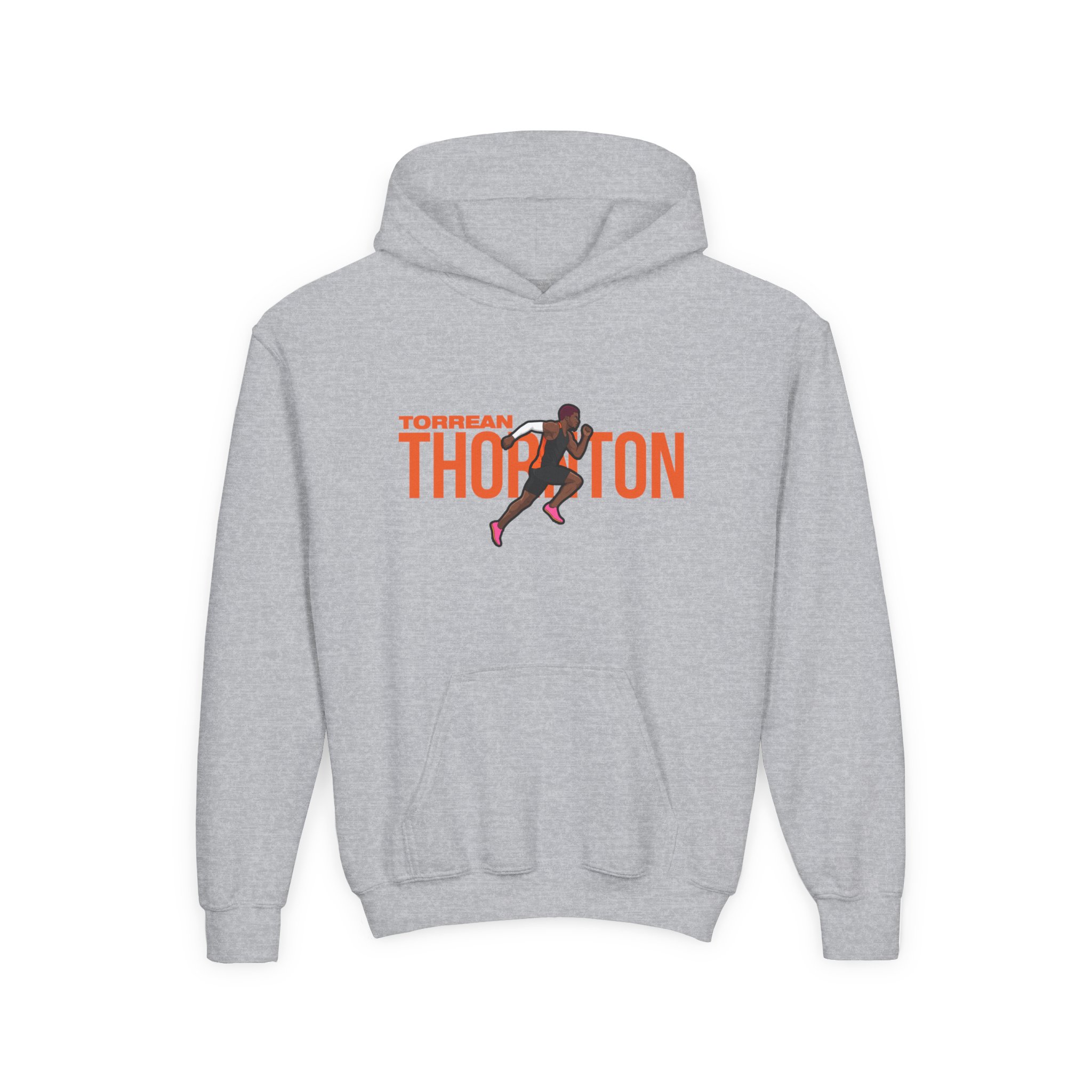 Youth Hoodie — character_player_name in Grey