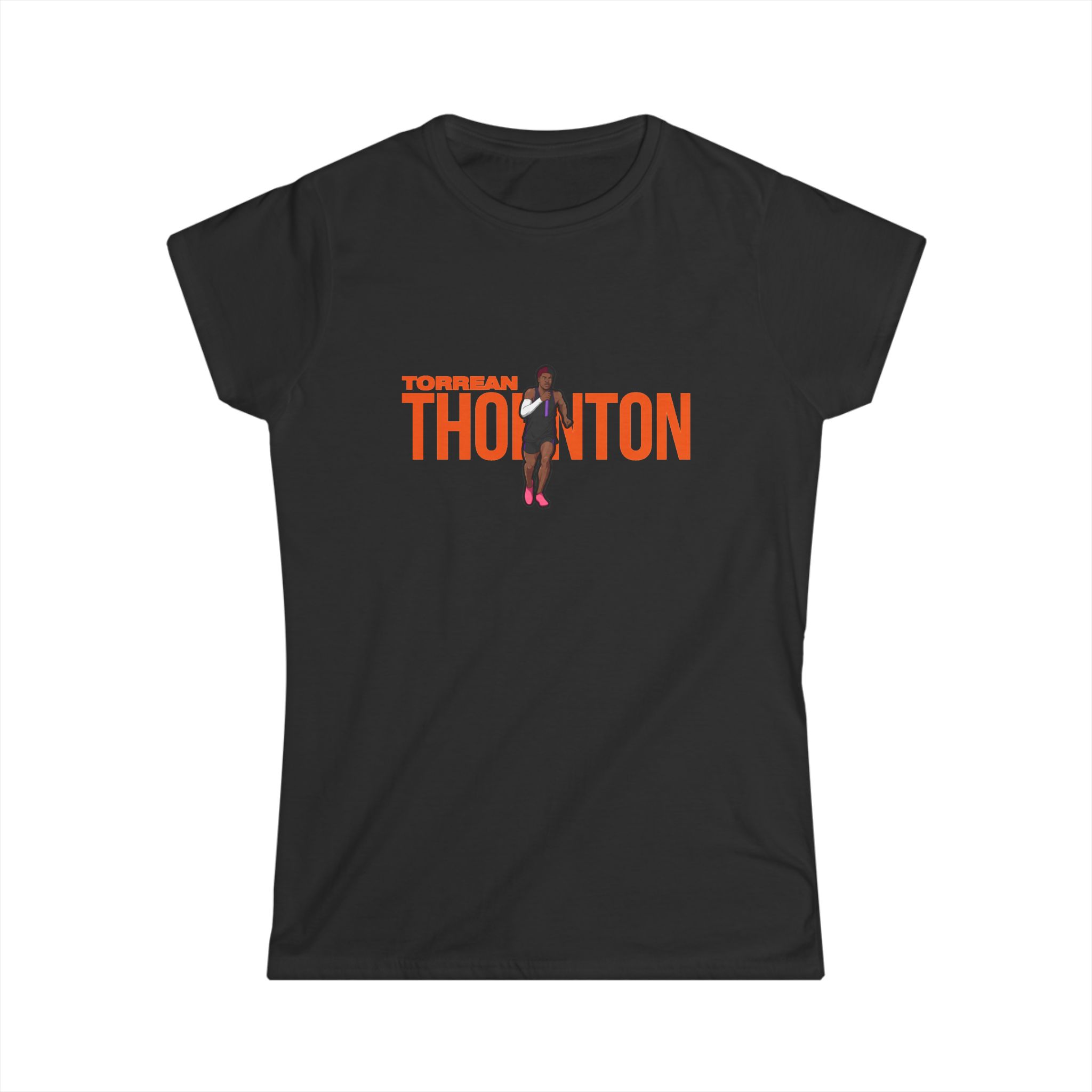 Women's Softstyle Tee — character_player_name in Black
