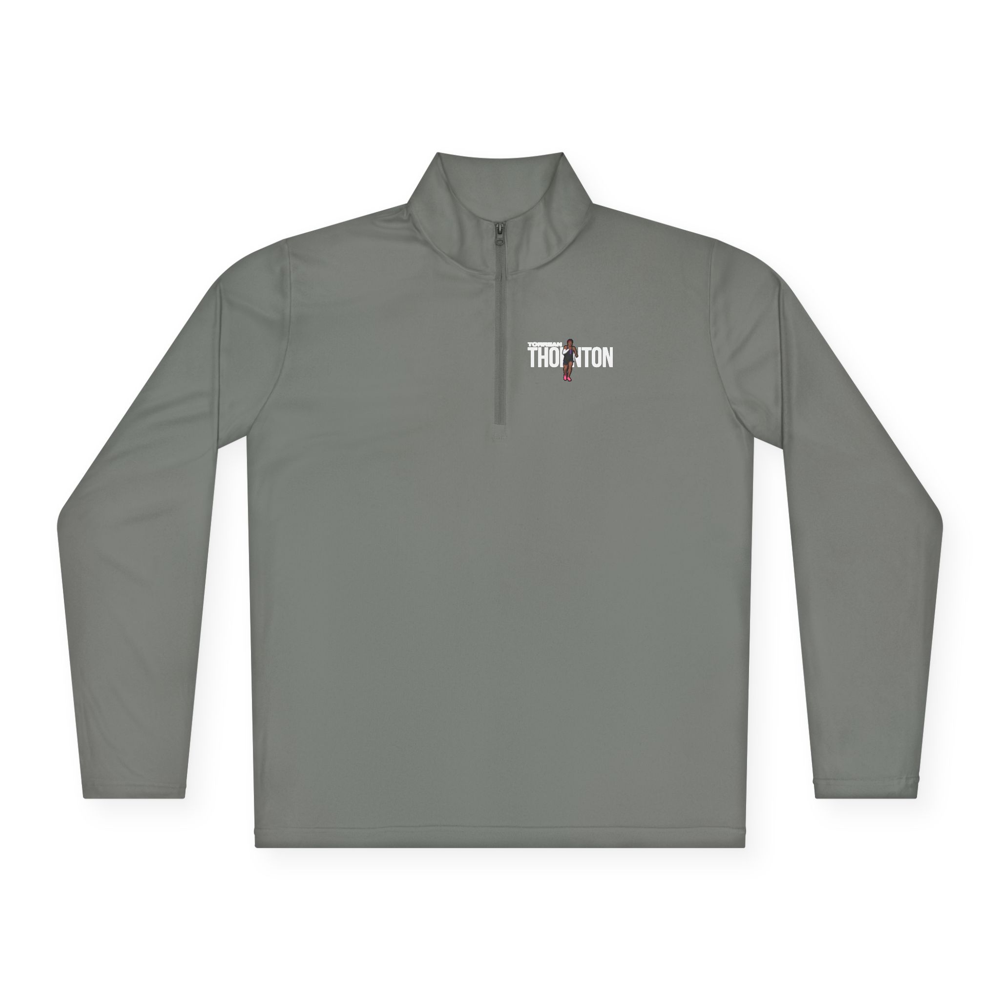 Q-Zip Pullover — character_player_name in Grey