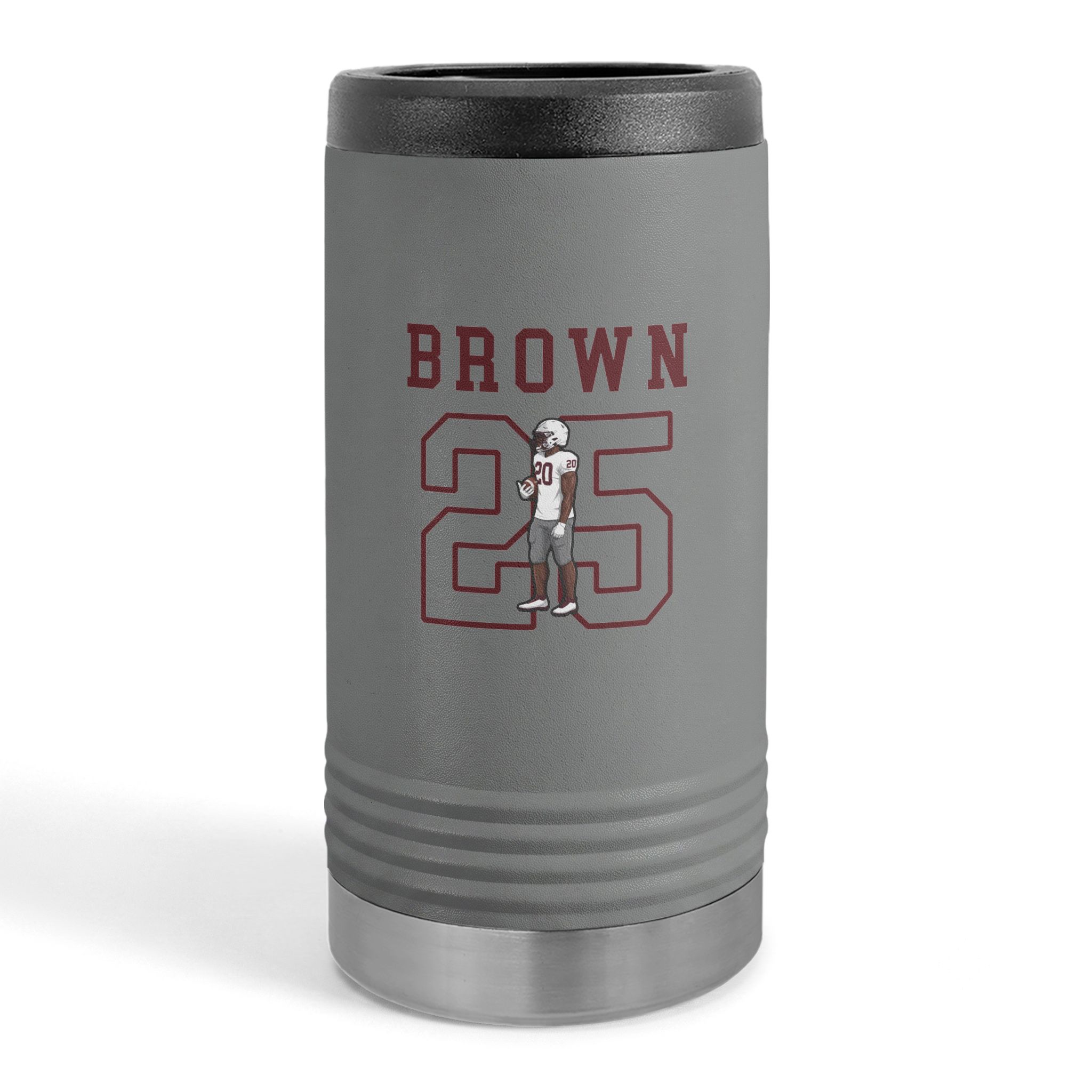 Slim Stainless Can Cooler — character_shirsey in Grey