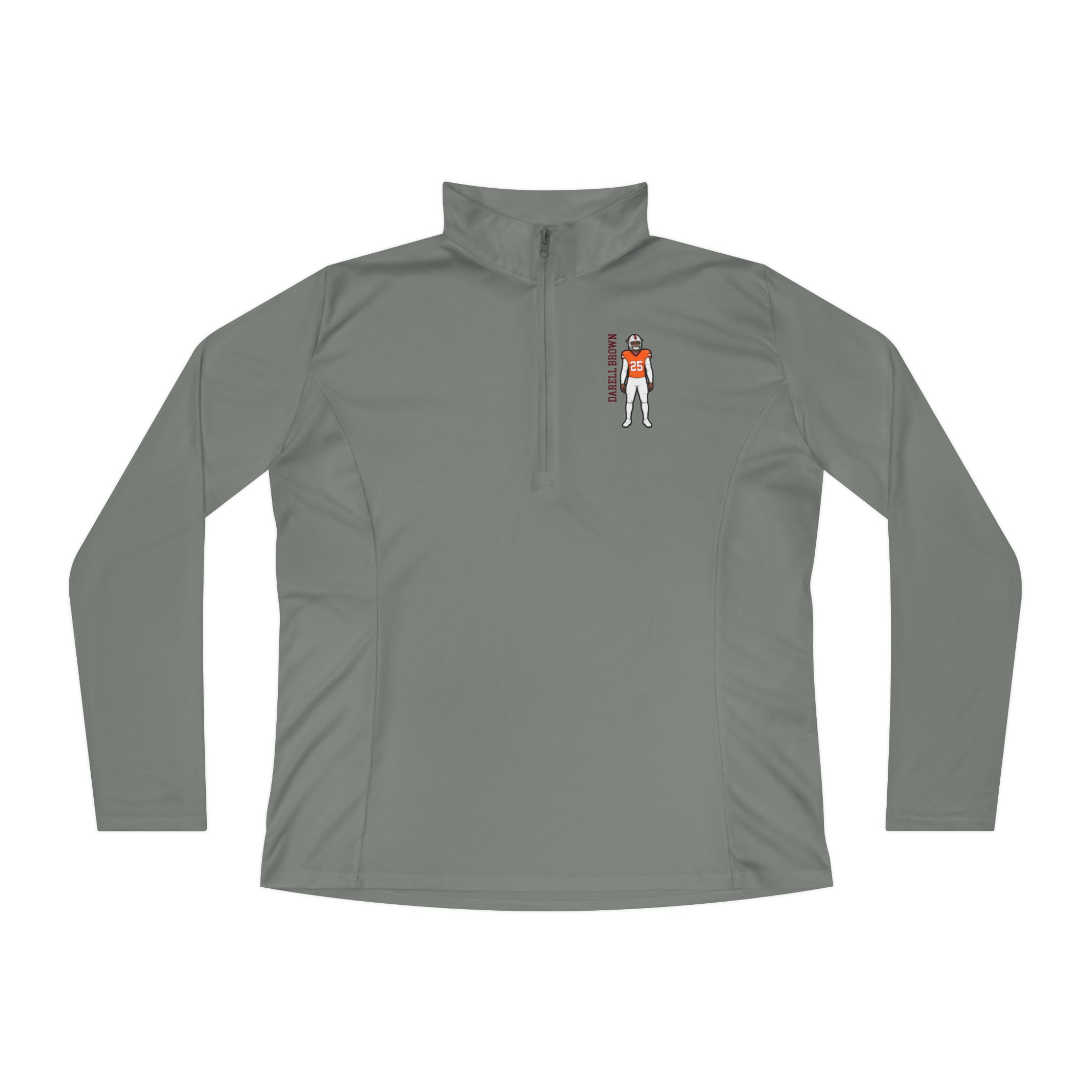 Women's Q-Zip Pullover — character_name_vertical in Grey