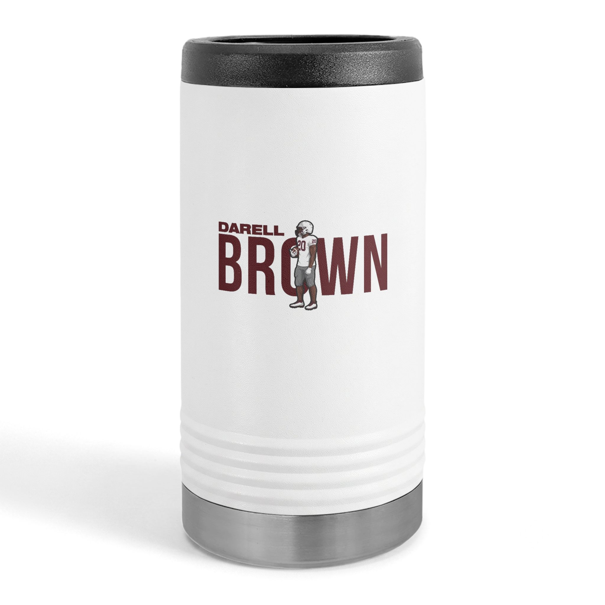 Slim Stainless Can Cooler — character_player_name in White