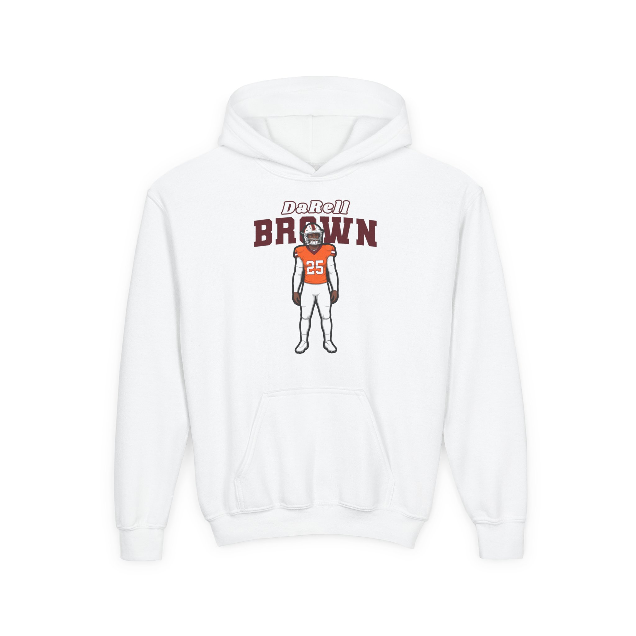 Youth Hoodie — character_name_arch in White