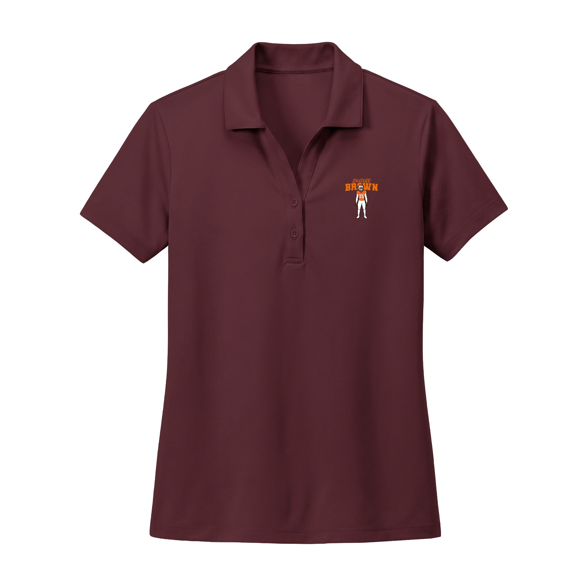 Women's Polo — character_name_arch in Maroon