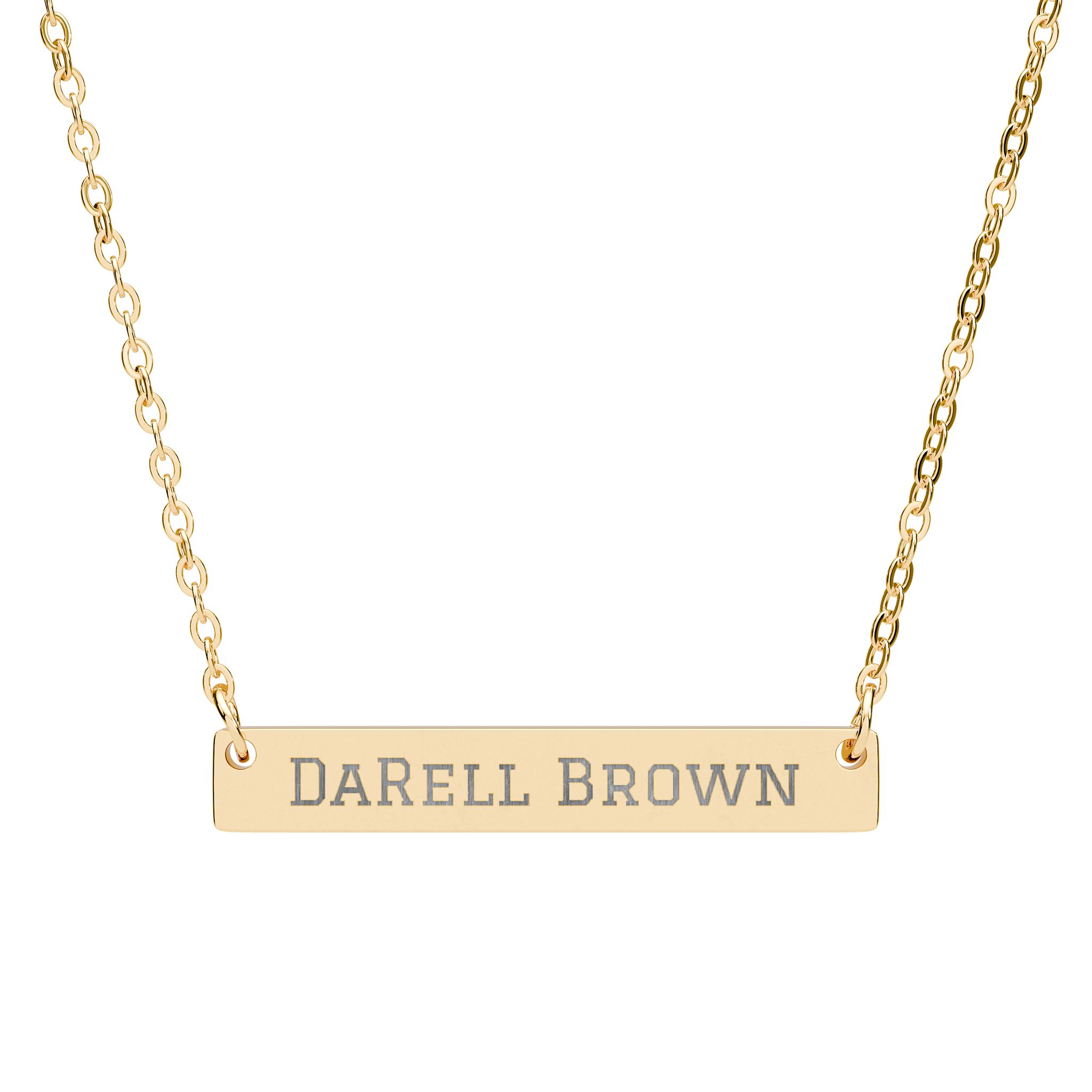 Engraved Bar Necklace — Classic in Gold