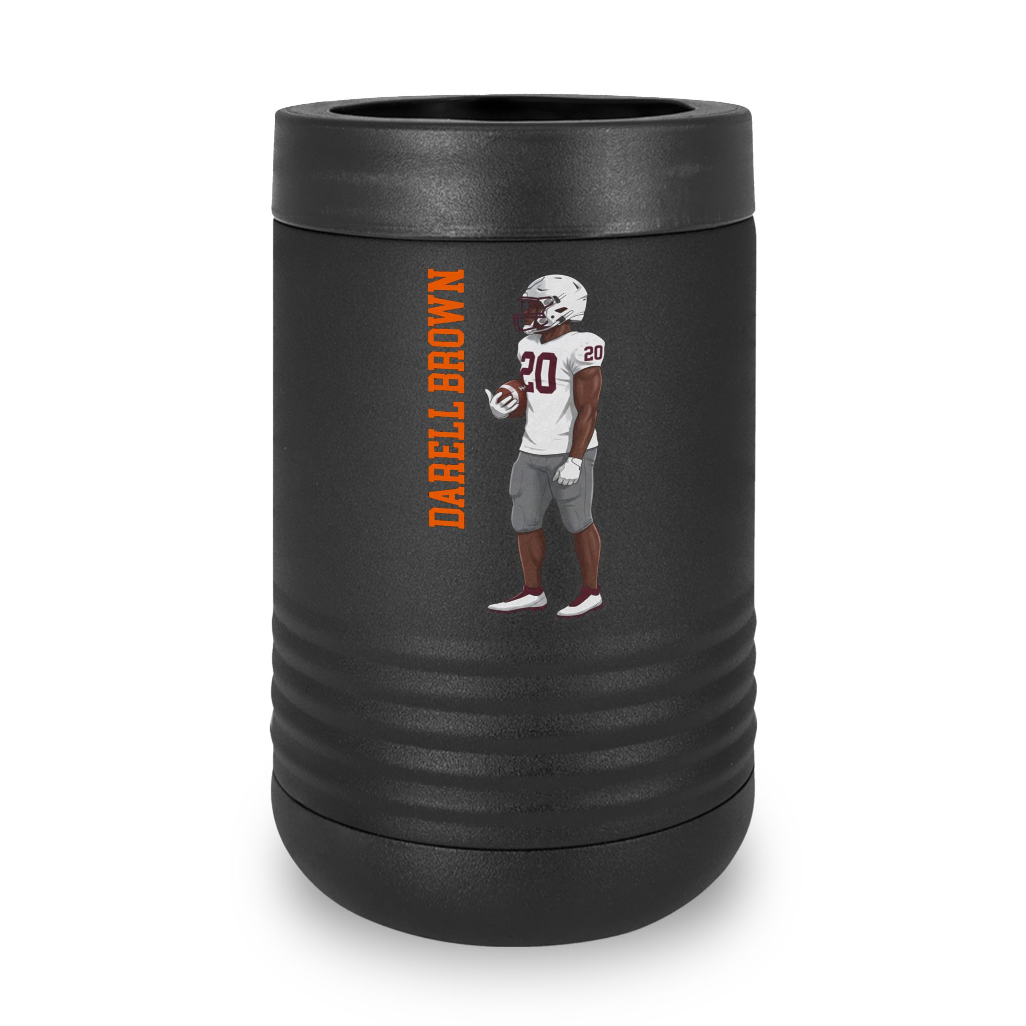 Stainless Can Cooler — character_name_vertical in Black