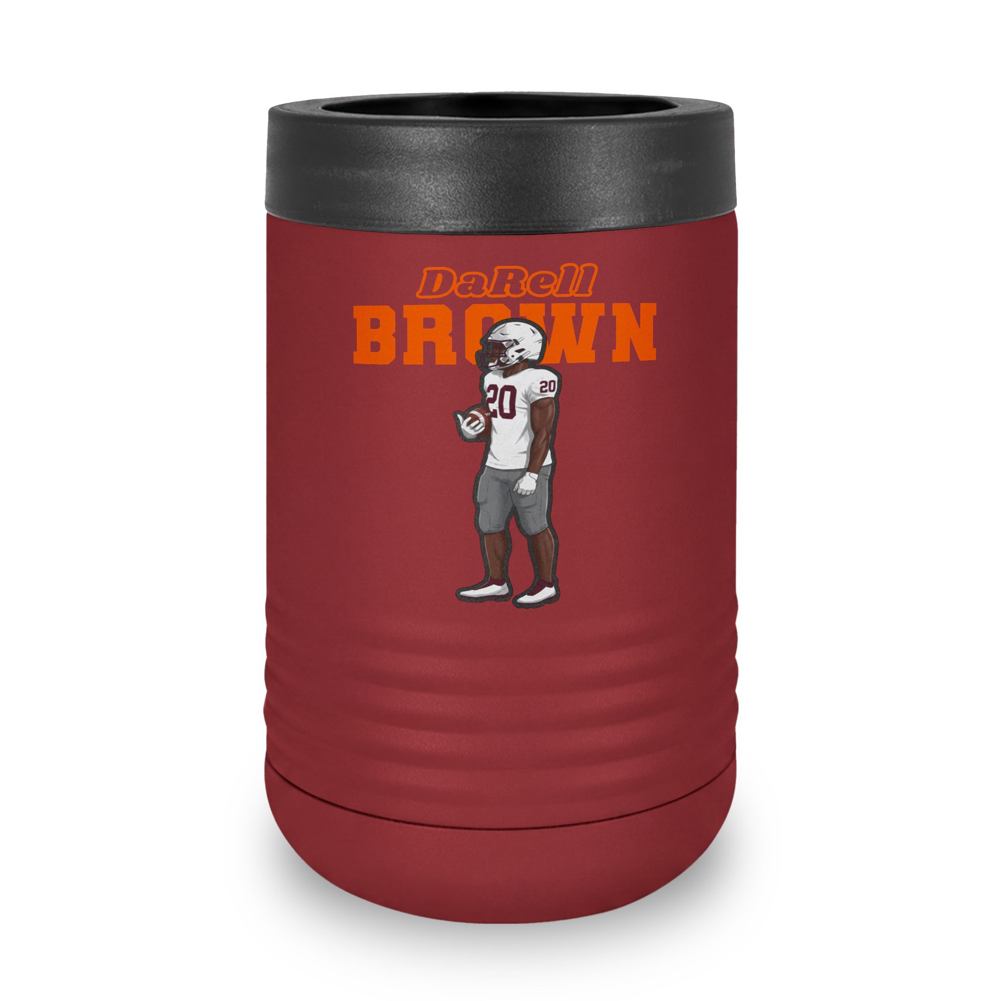 Stainless Can Cooler — character_name_arch in Maroon