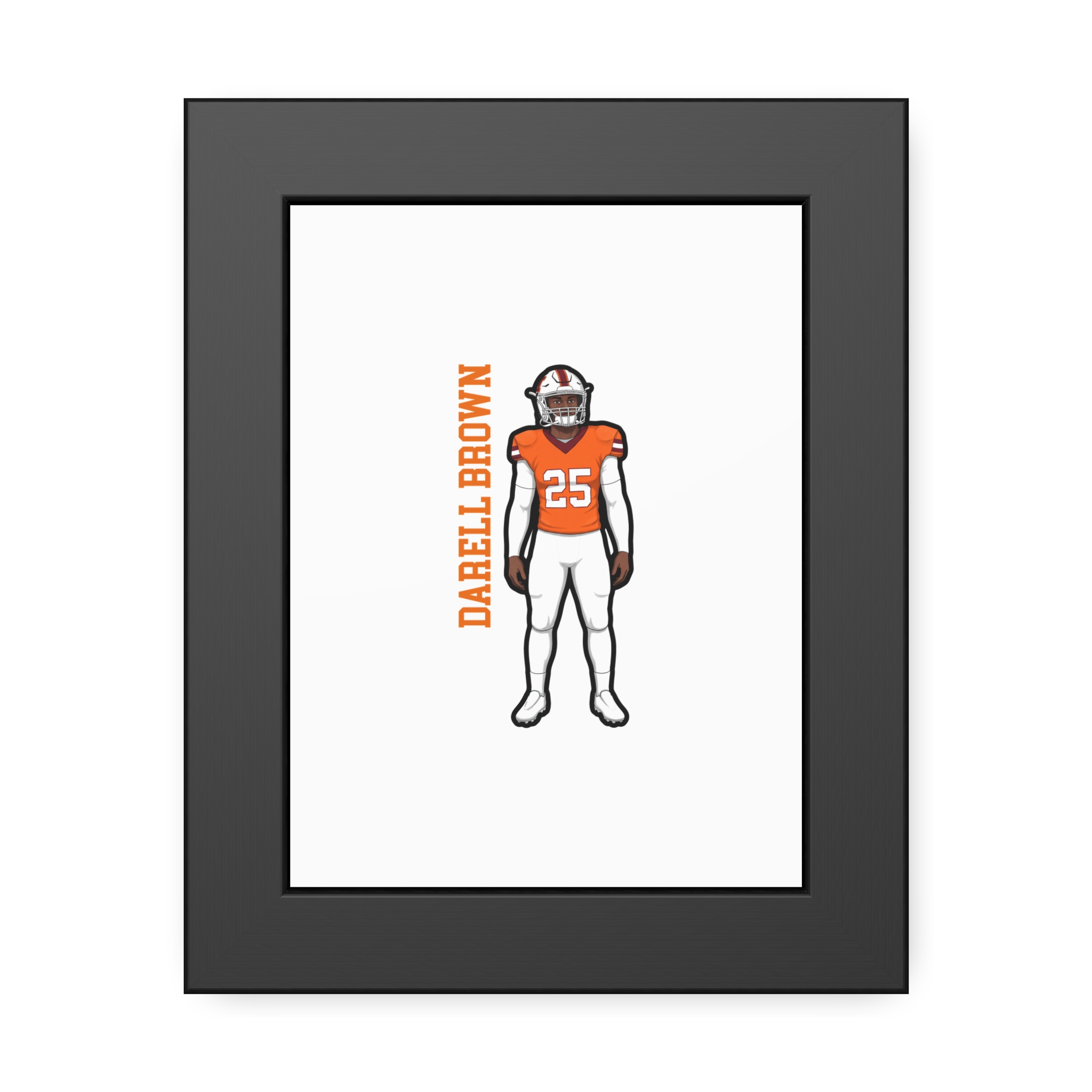 Framed Poster — character_name_vertical in Black