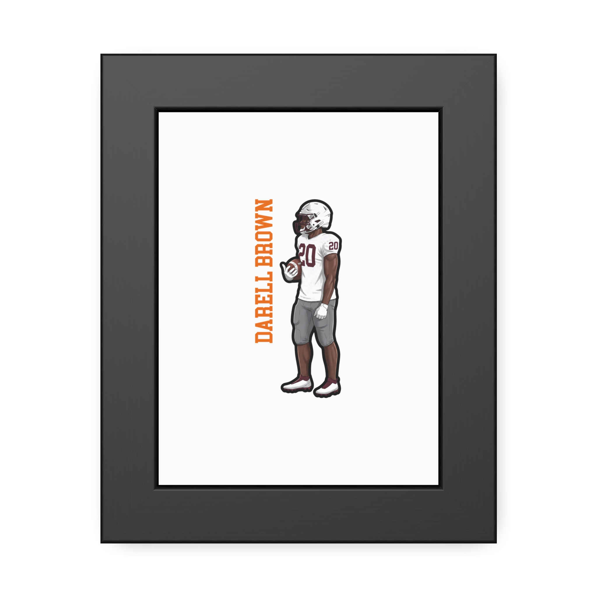 Framed Poster — character_name_vertical in Black