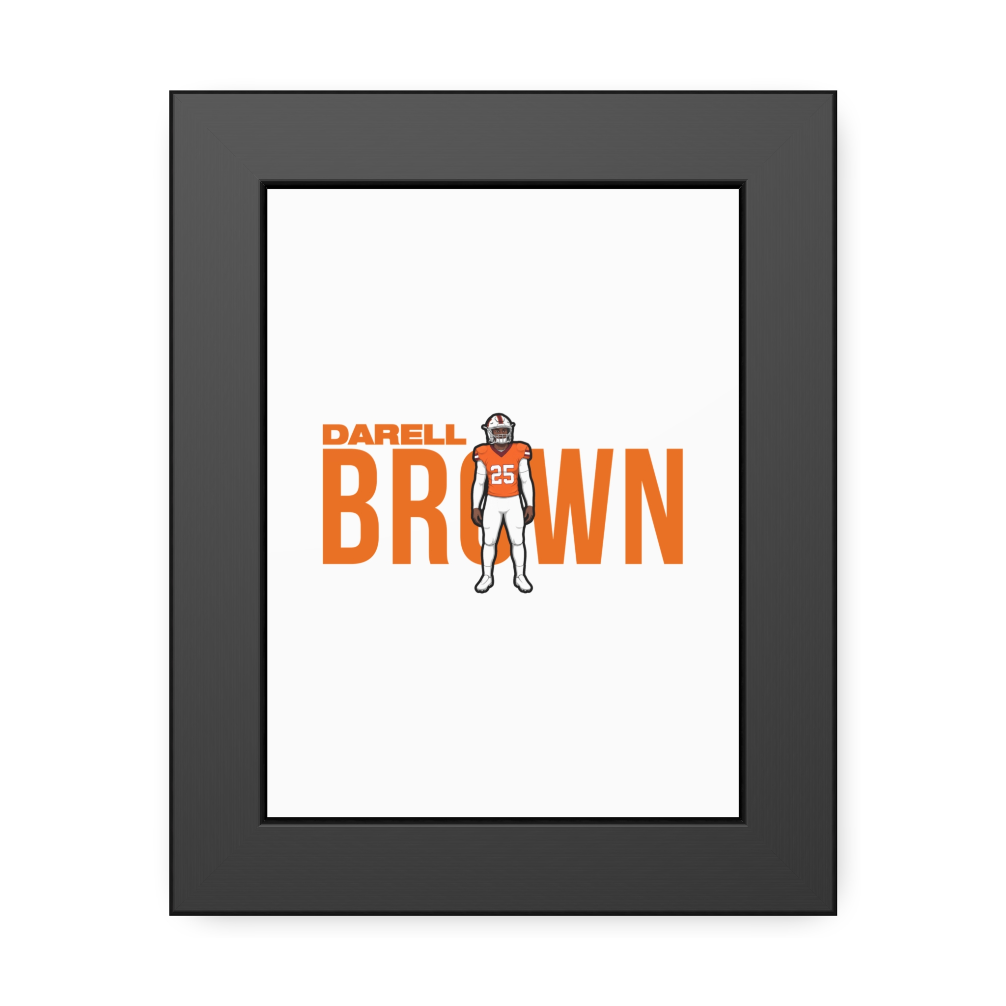 Framed Poster — character_player_name in Black