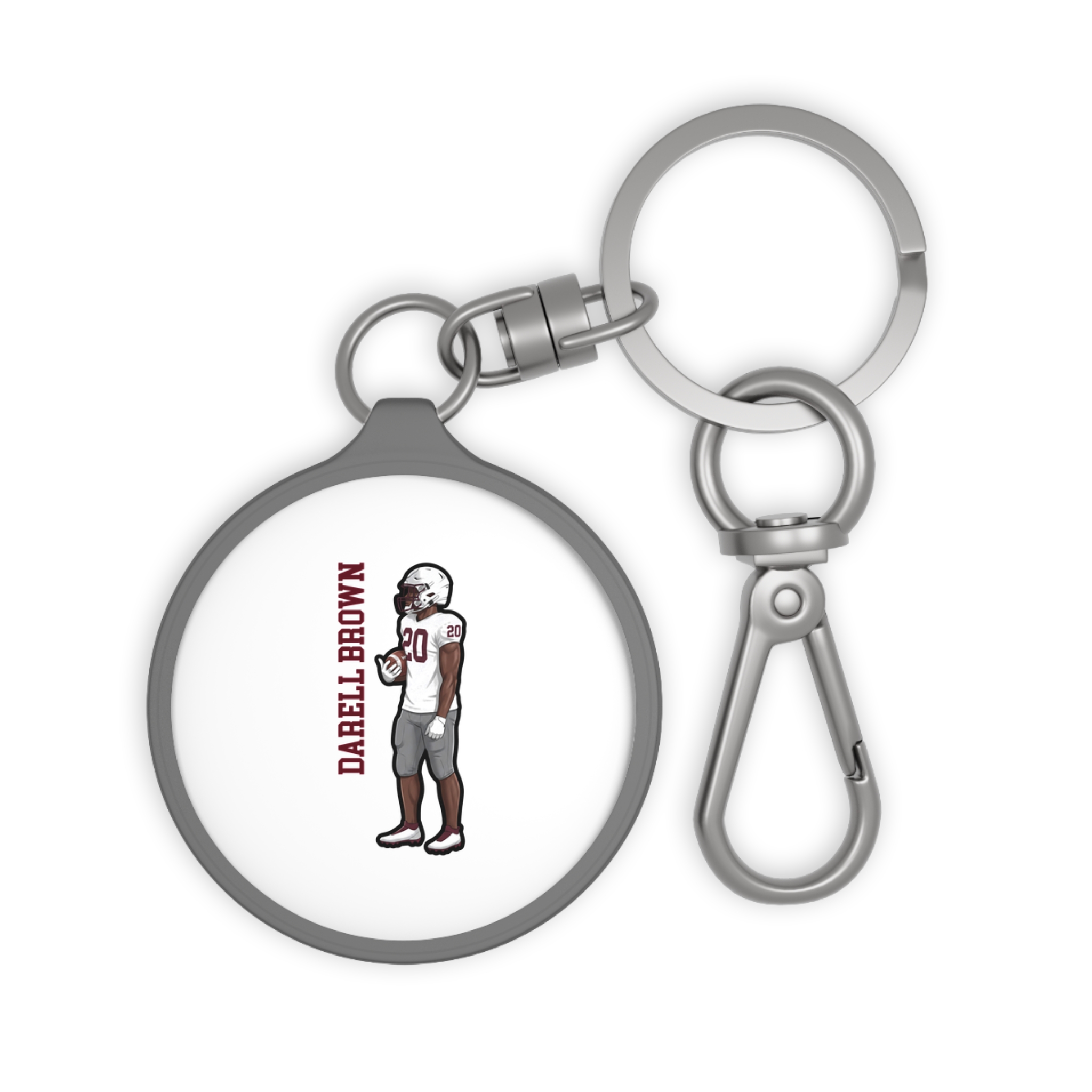 Keychain — character_name_vertical in Grey