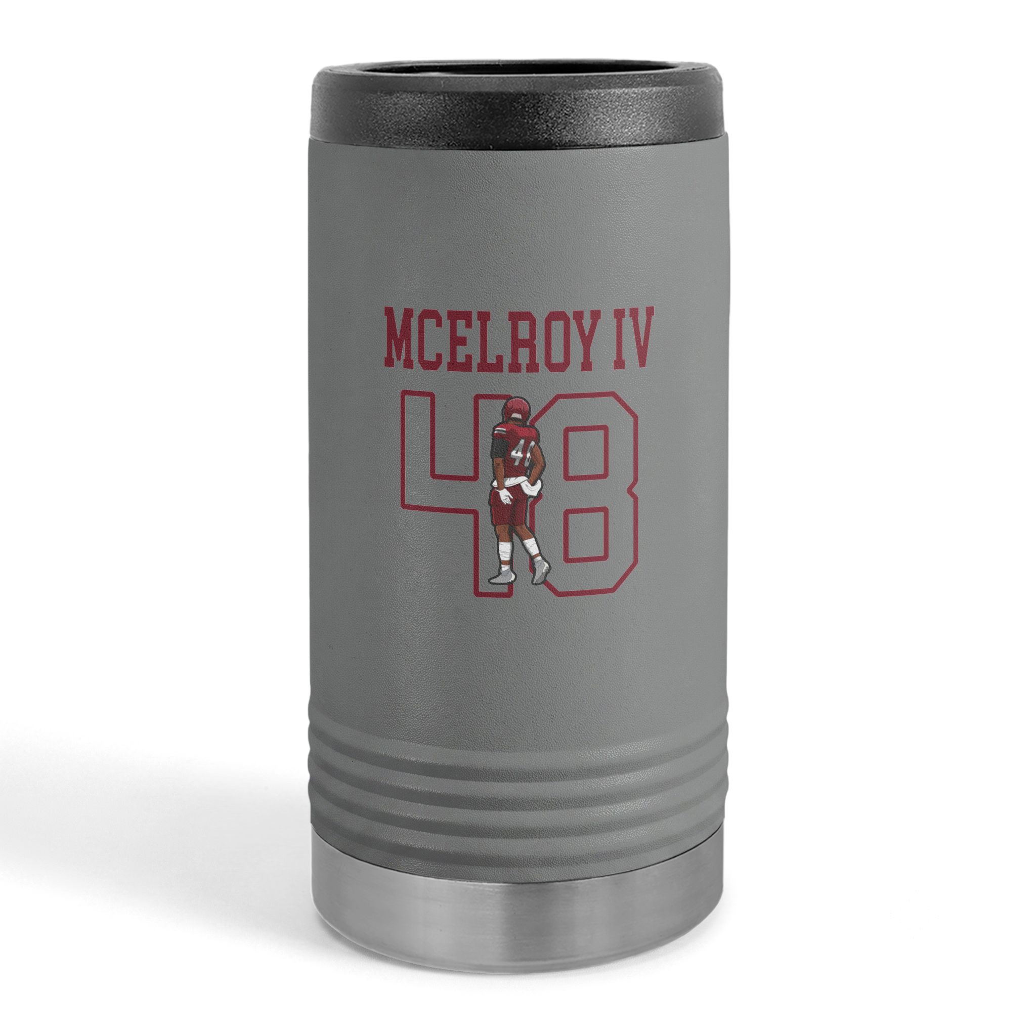 Slim Stainless Can Cooler — character_shirsey in Grey