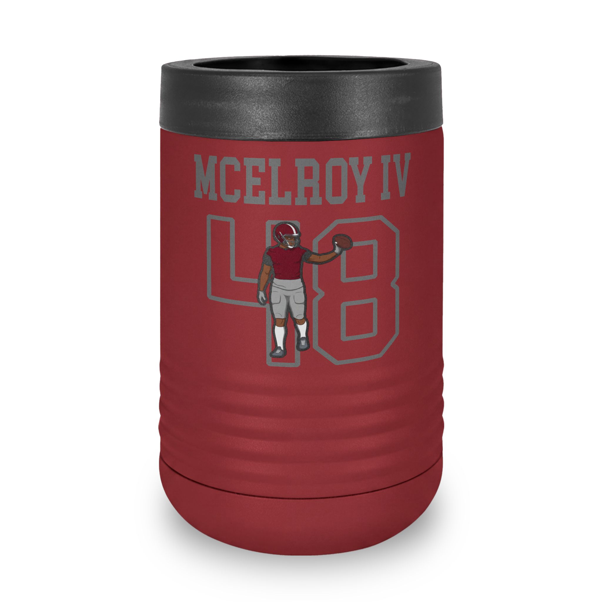 Stainless Can Cooler — character_shirsey in Maroon