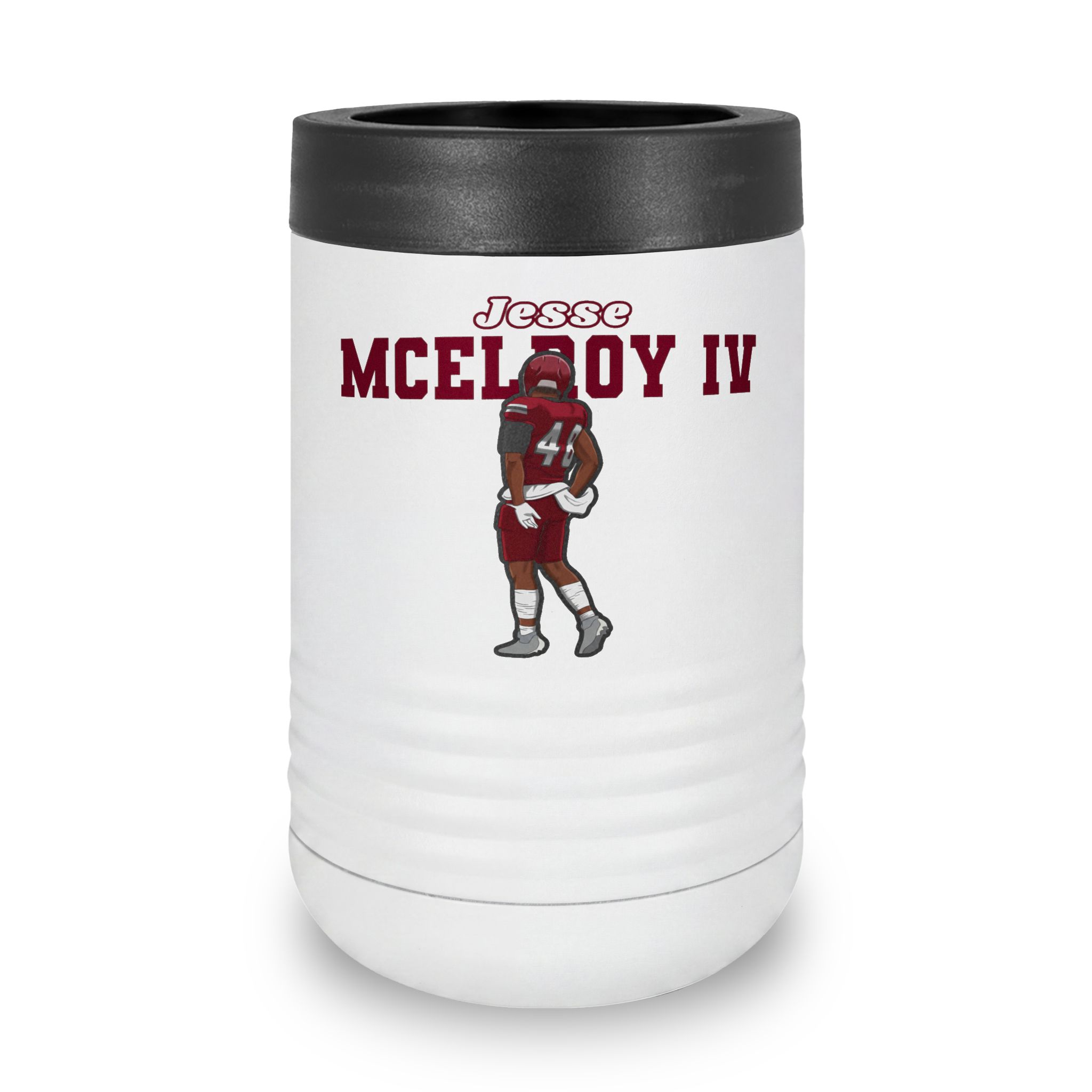 Stainless Can Cooler — character_name_arch in White