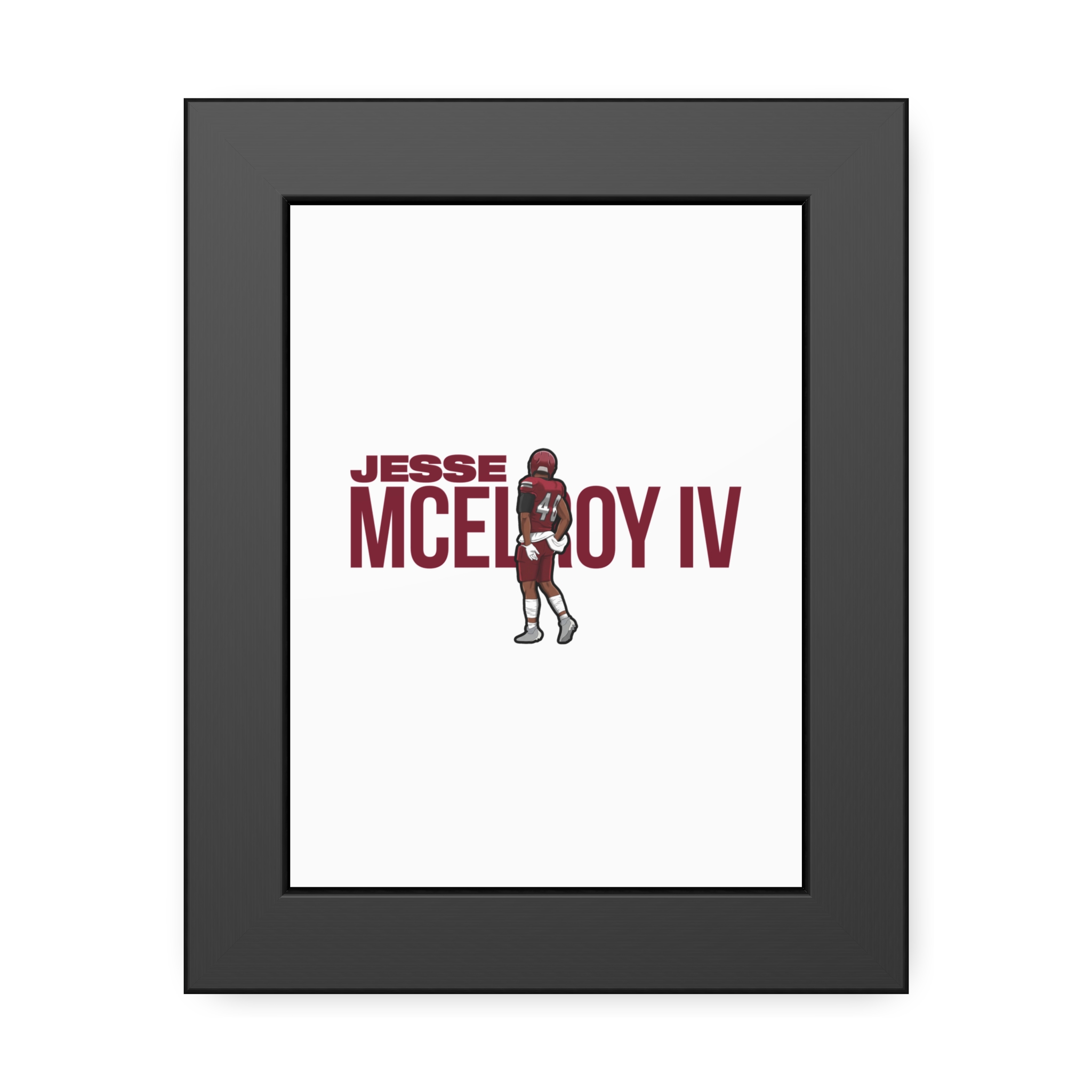 Framed Poster — character_player_name in Black