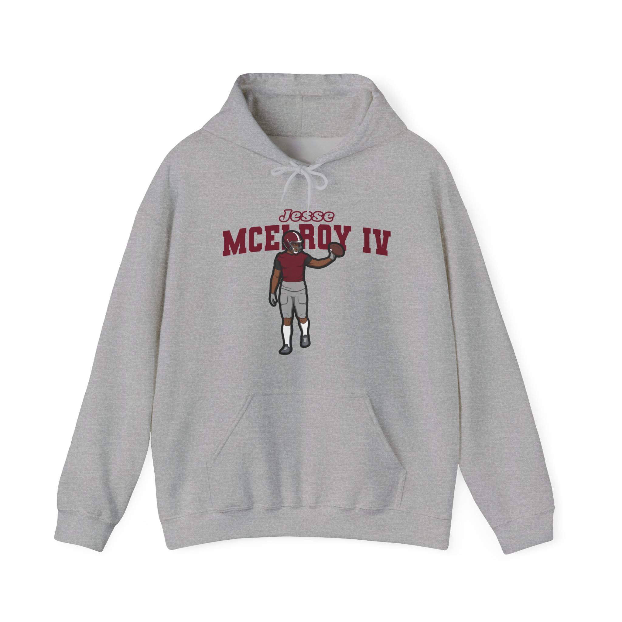 Hoodie — character_name_arch in Grey