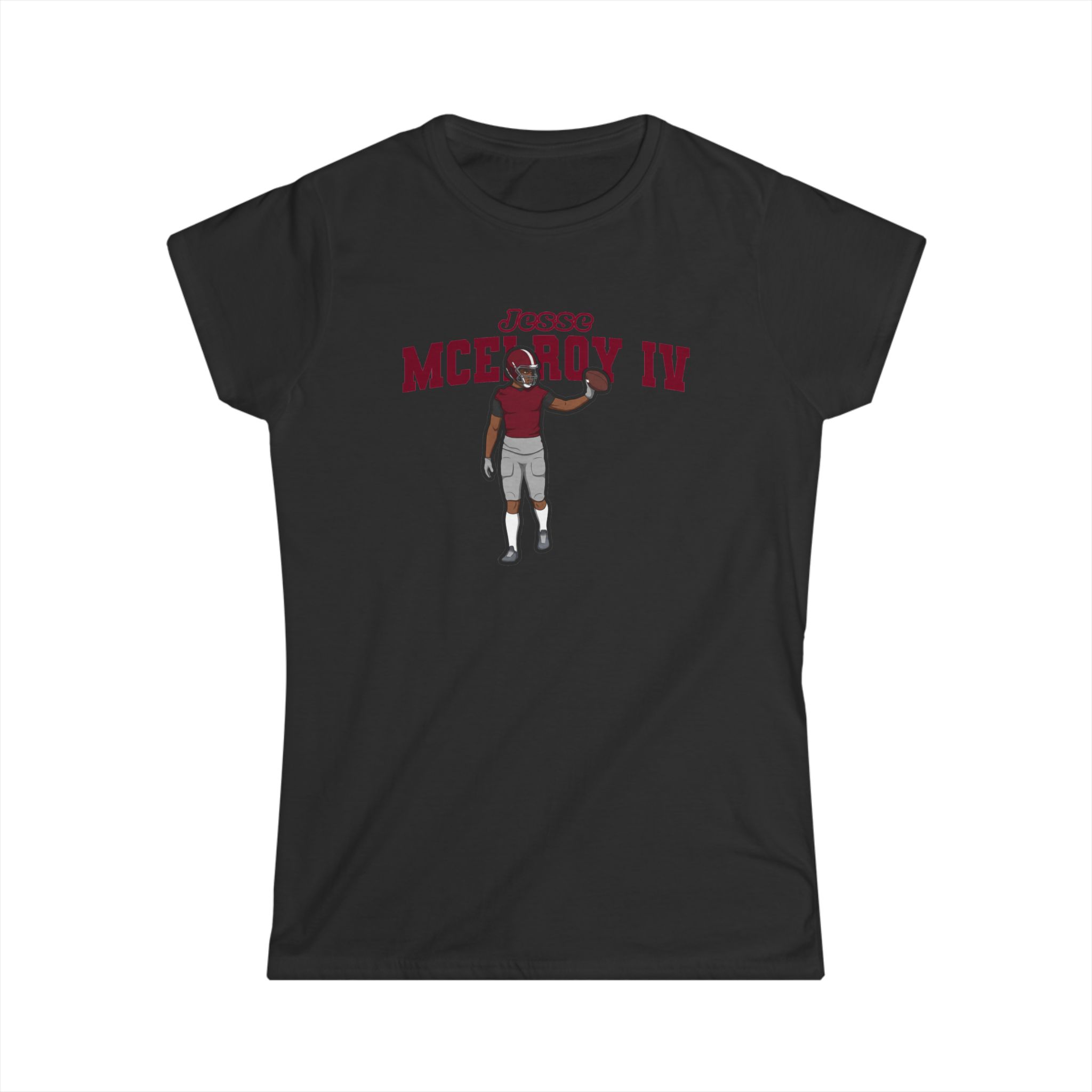 Women's Softstyle Tee — character_name_arch in Black