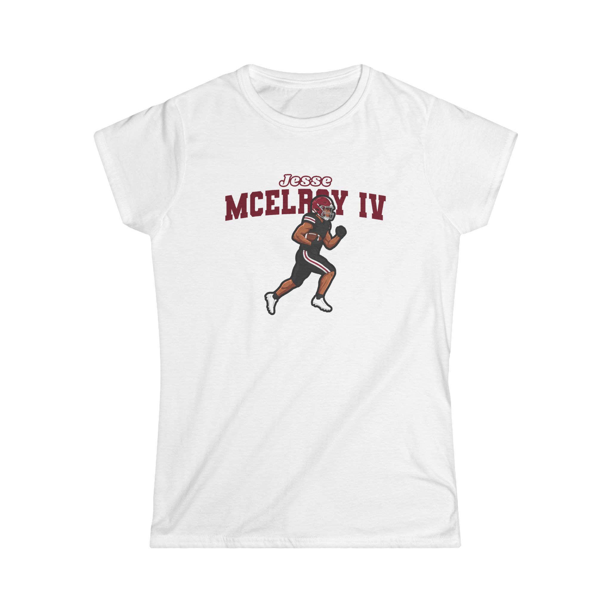 Women's Softstyle Tee — character_name_arch in White