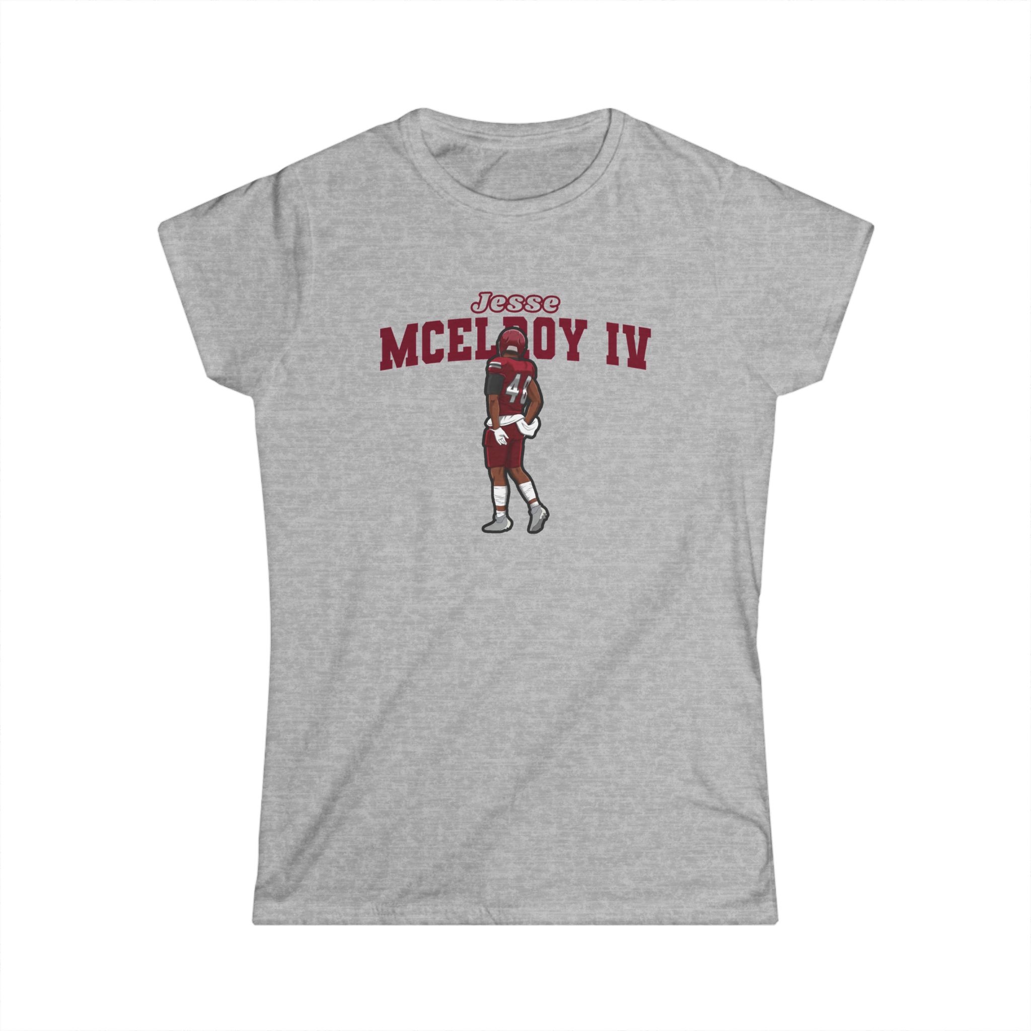 Women's Softstyle Tee — character_name_arch in Grey