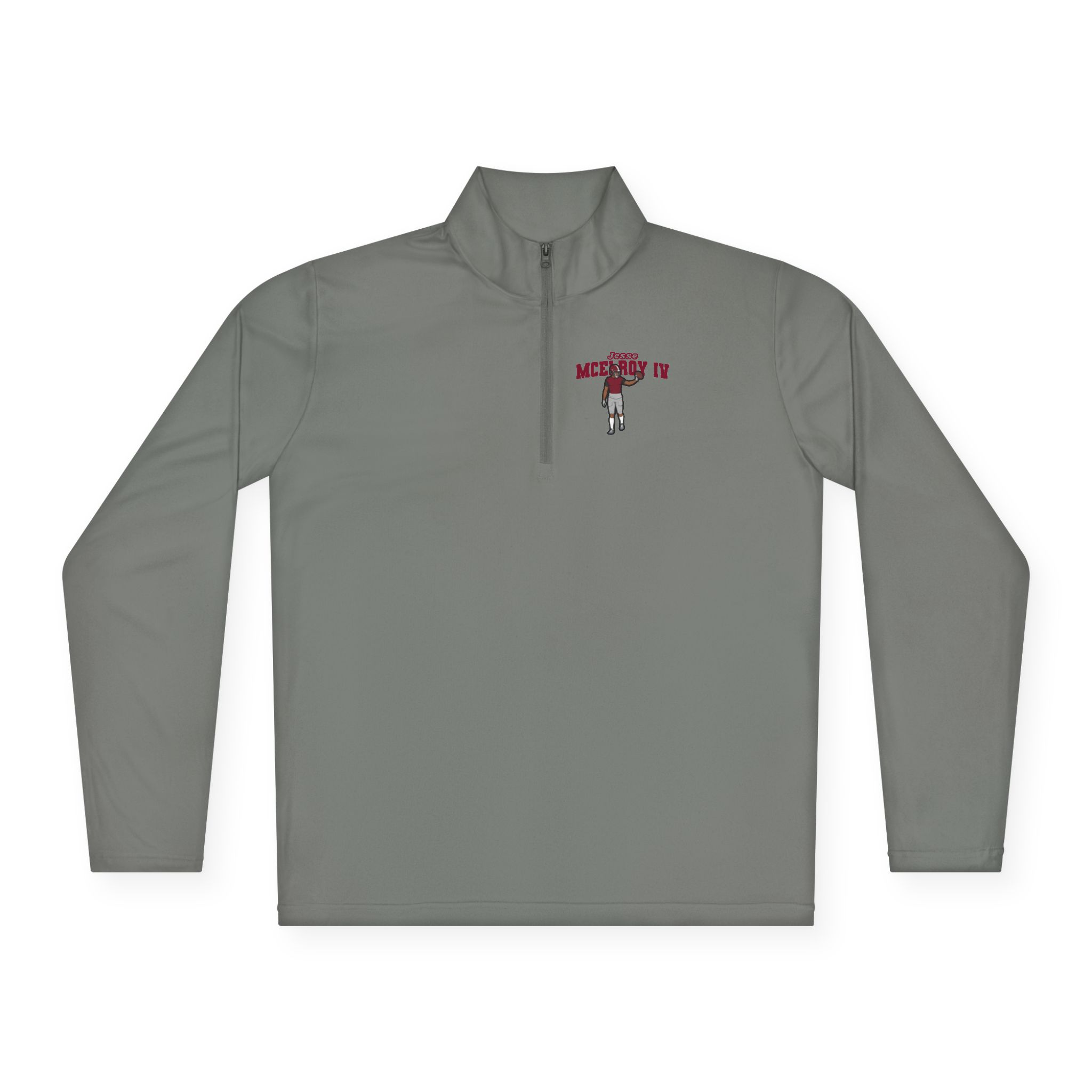 Q-Zip Pullover — character_name_arch in Grey