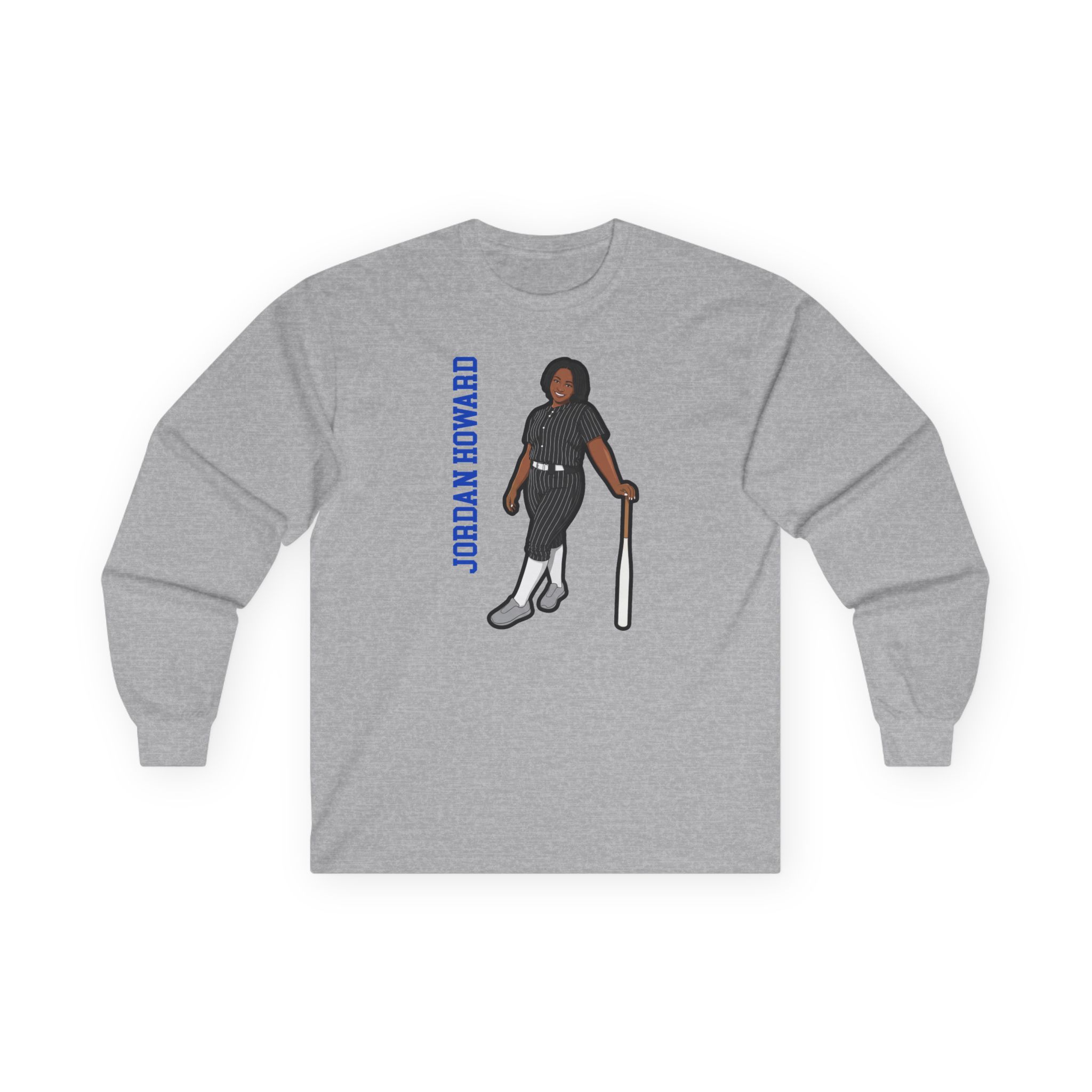 Long Sleeve Tee — character_name_vertical in Grey