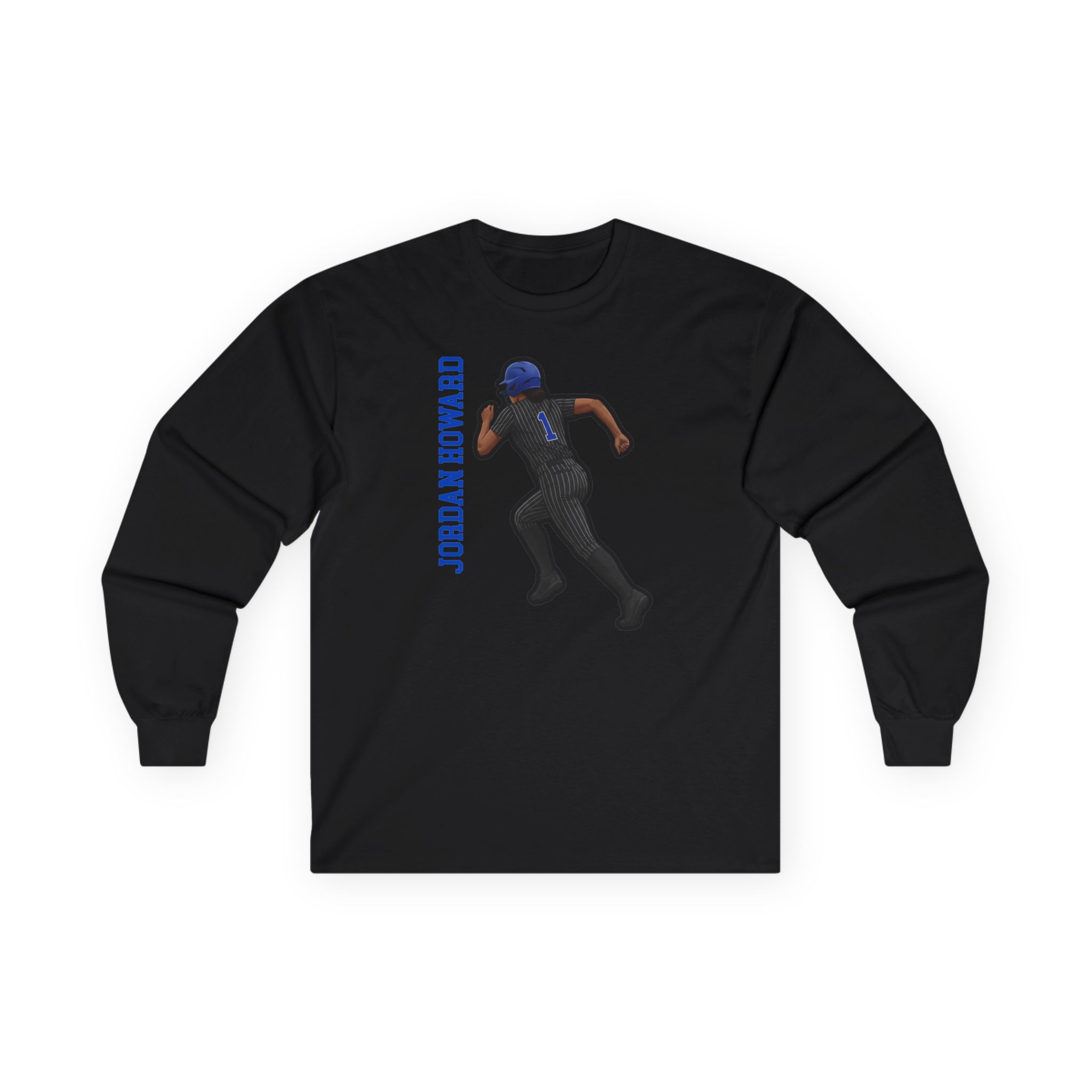Long Sleeve Tee — character_name_vertical in Black