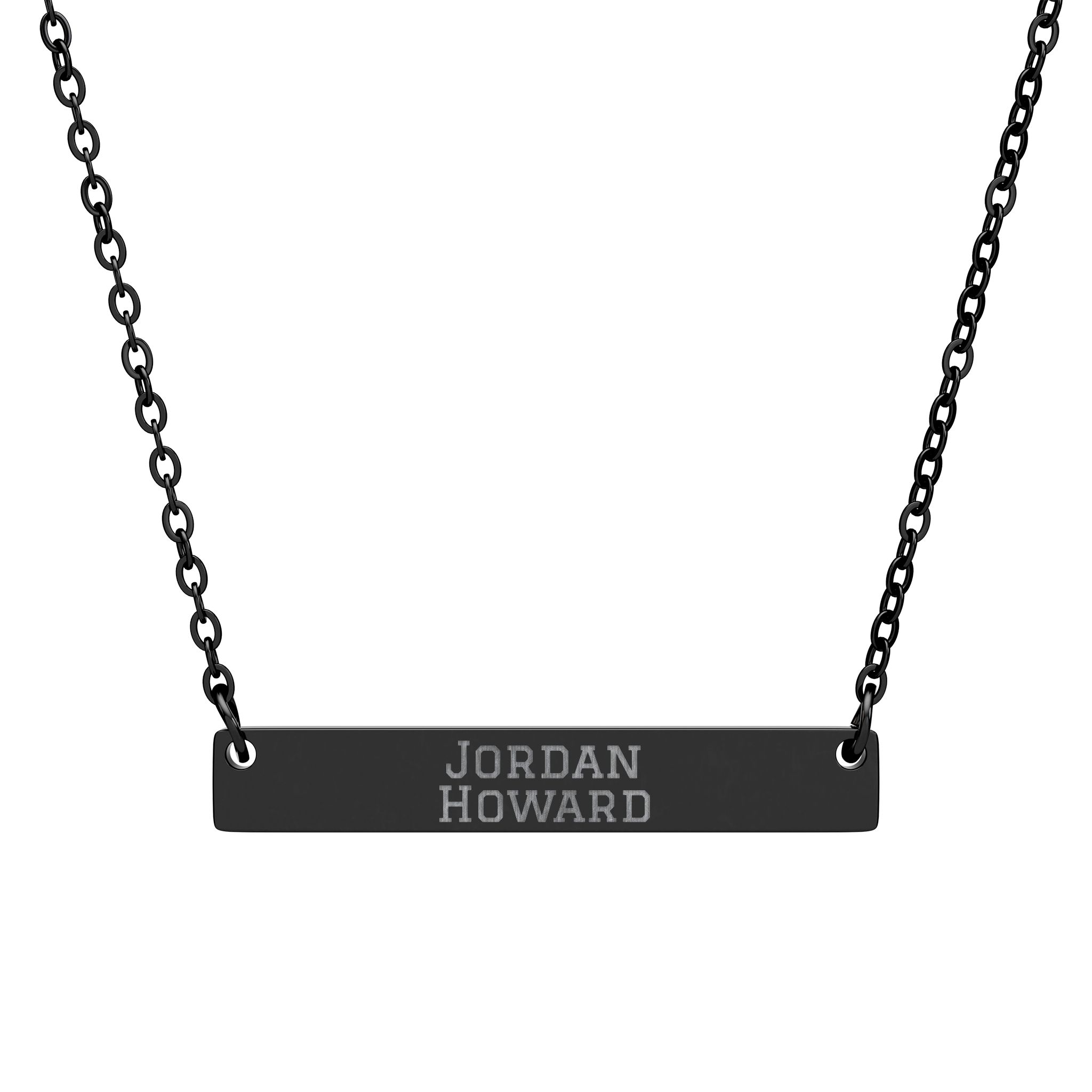Engraved Bar Necklace — Classic in Black
