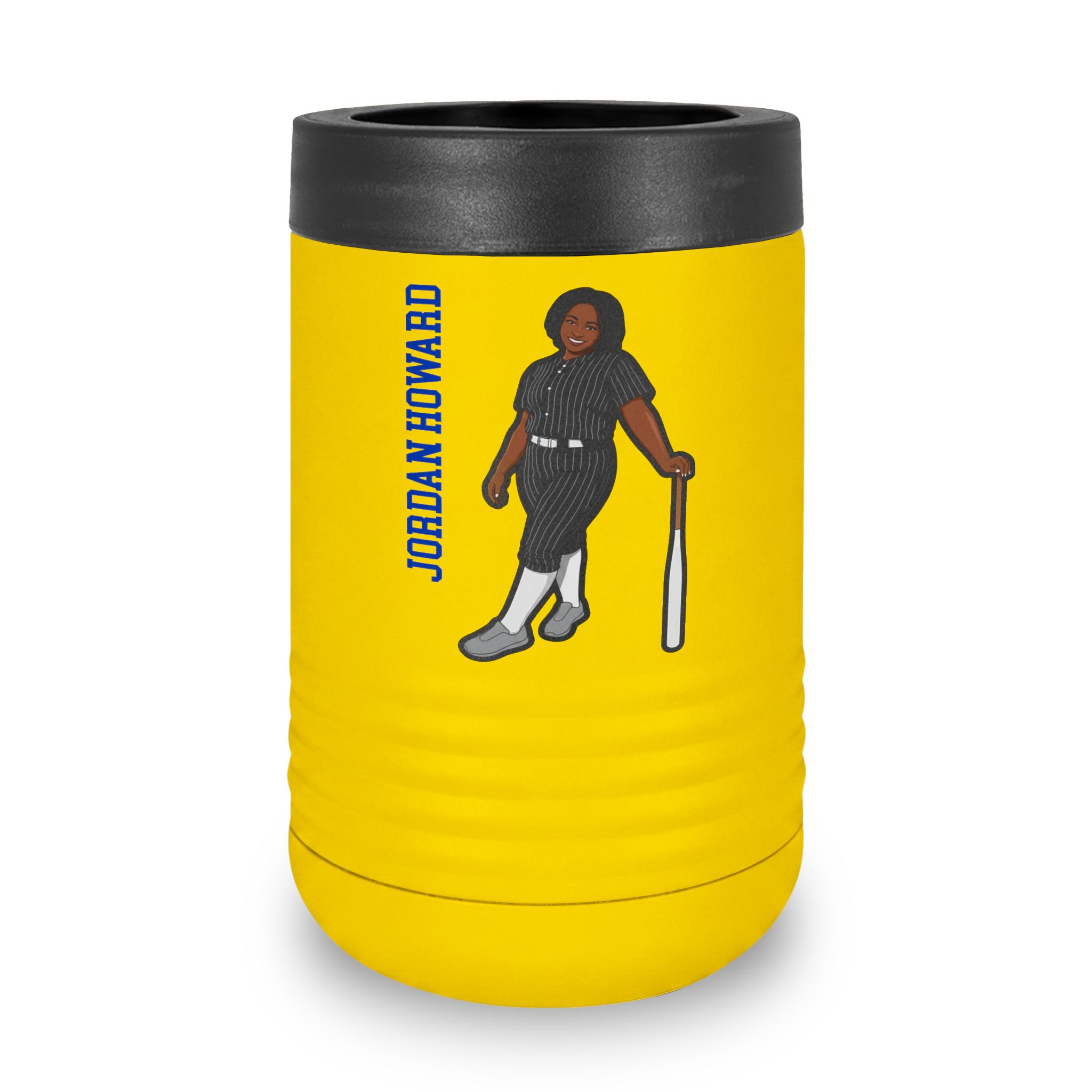 Stainless Can Cooler — character_name_vertical in Yellow