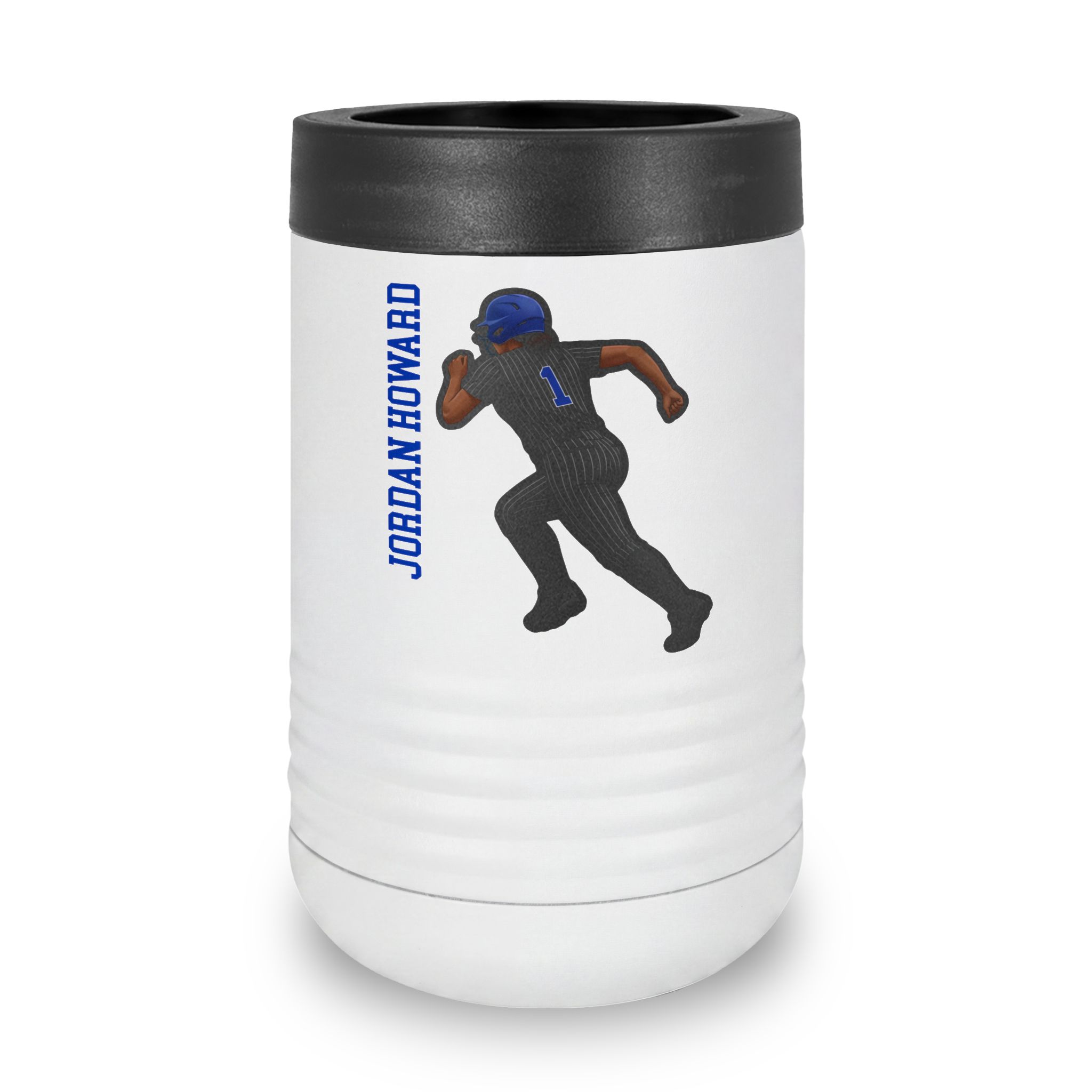 Stainless Can Cooler — character_name_vertical in White