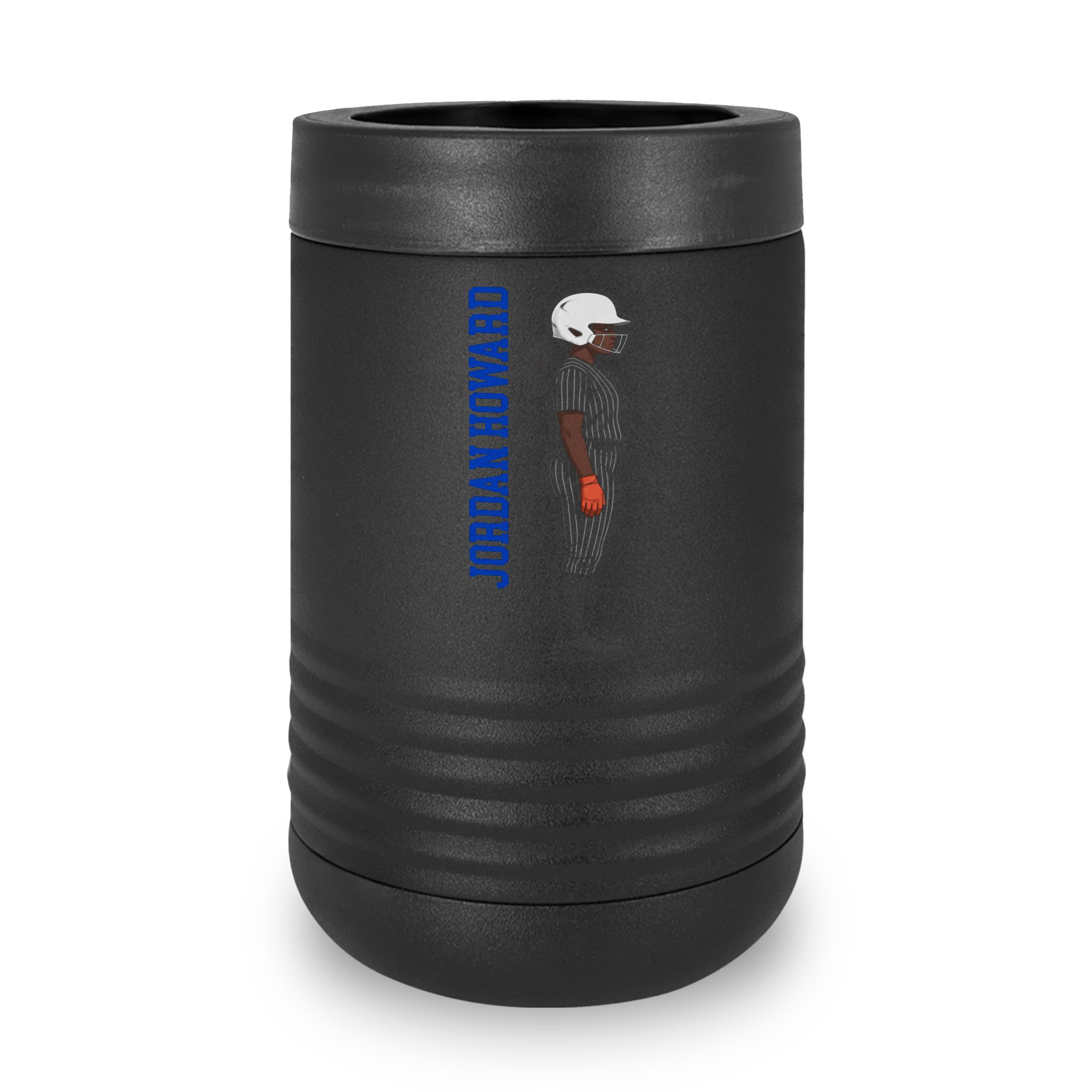 Stainless Can Cooler — character_name_vertical in Black