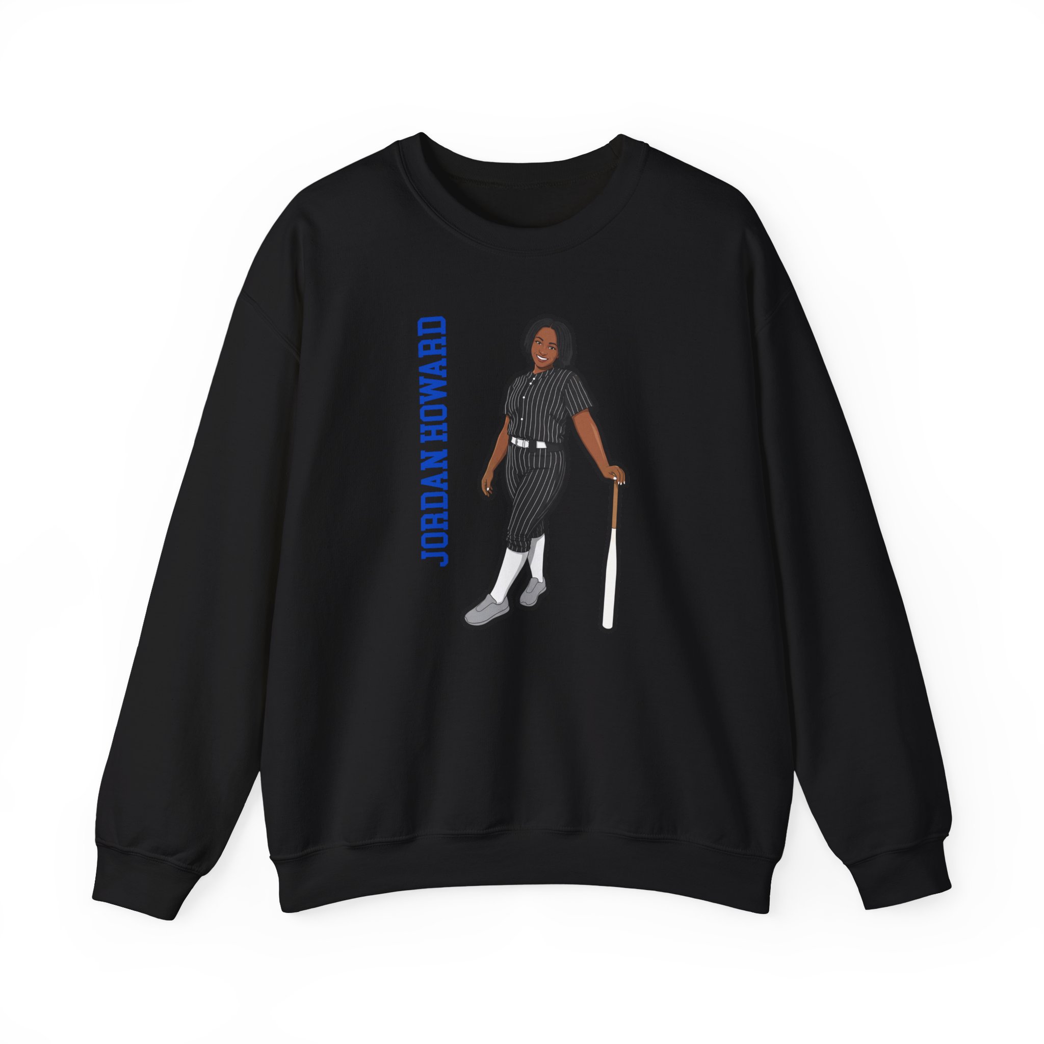 Crewneck Sweatshirt — character_name_vertical in Black