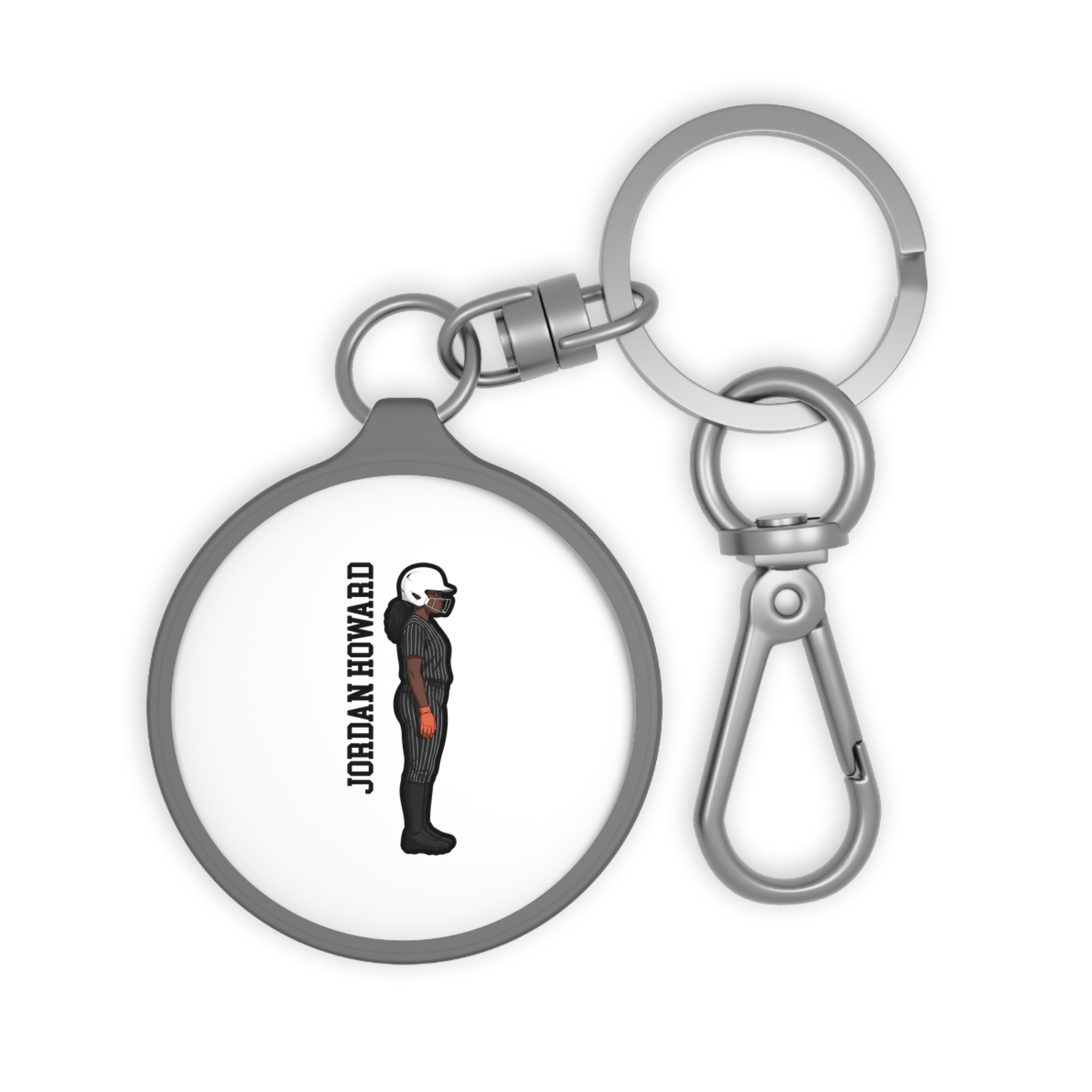 Keychain — character_name_vertical in Grey