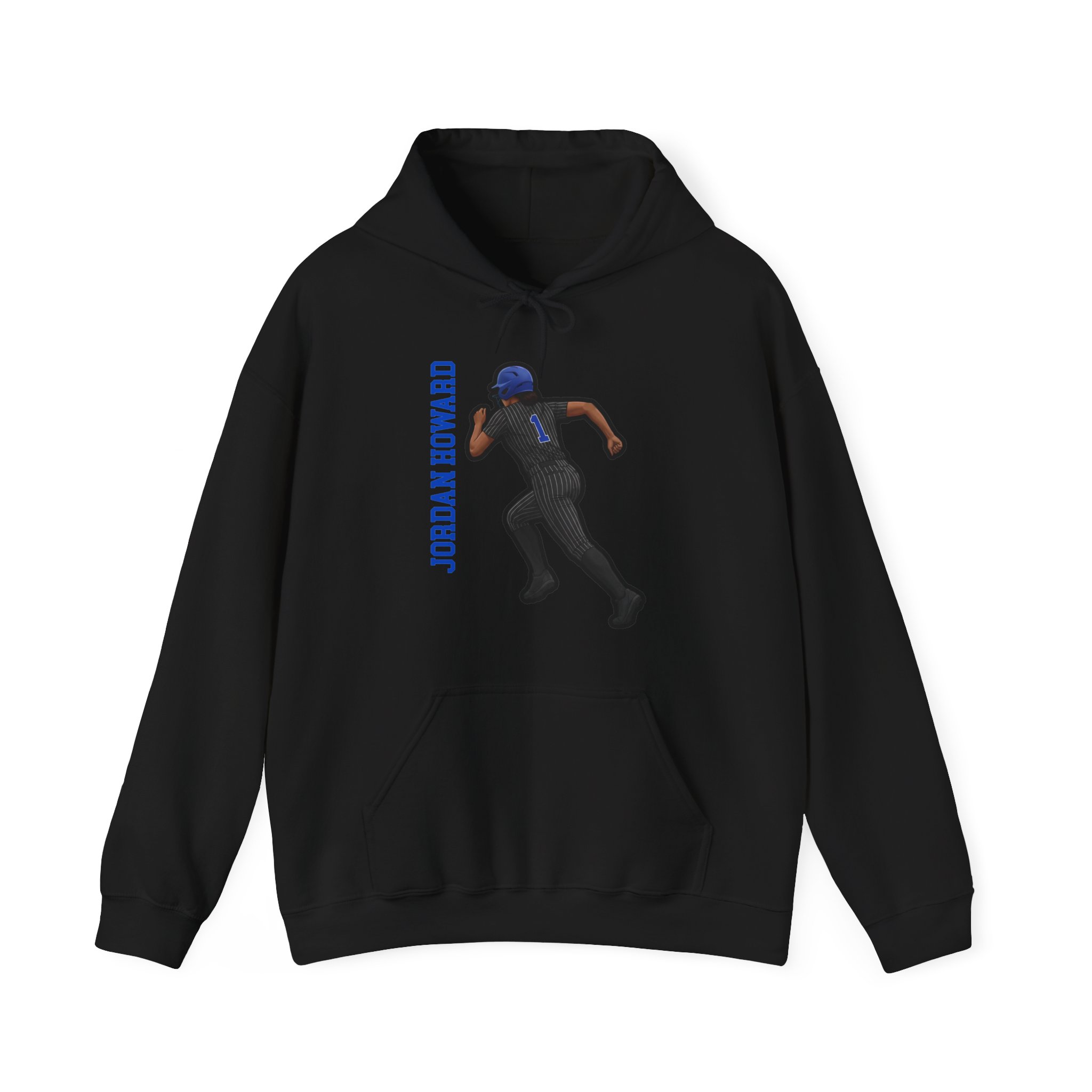 Hoodie — character_name_vertical in Black