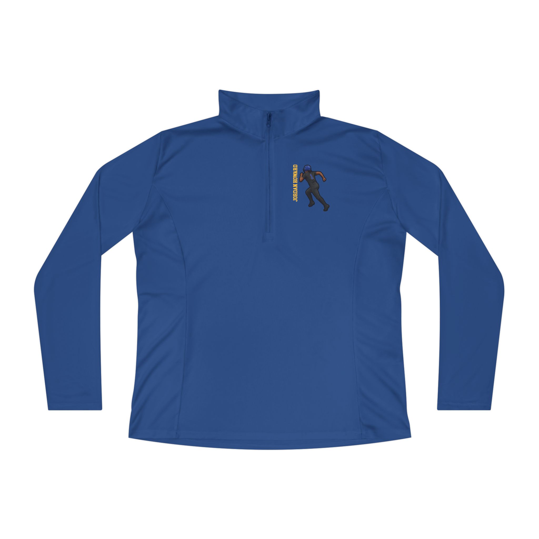Women's Q-Zip Pullover — character_name_vertical in Royal