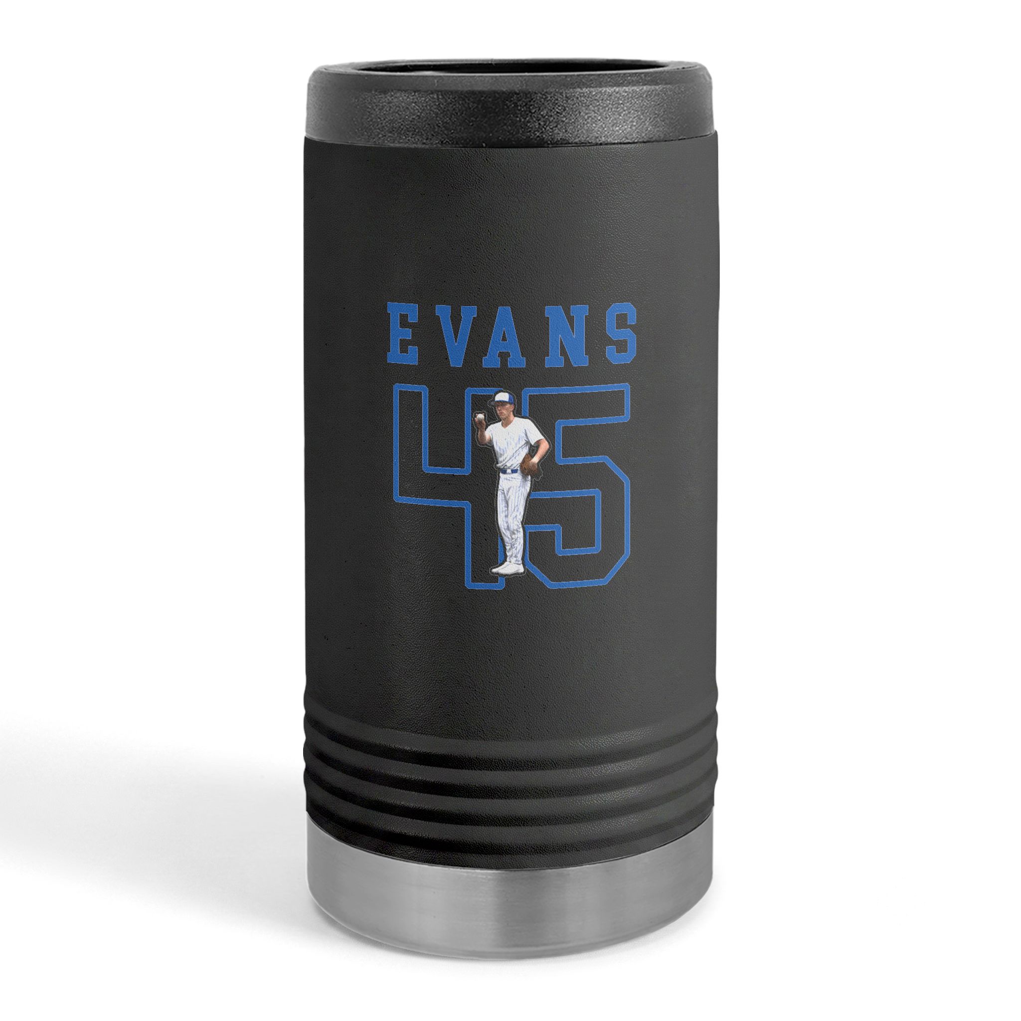 Slim Stainless Can Cooler — character_shirsey in Black