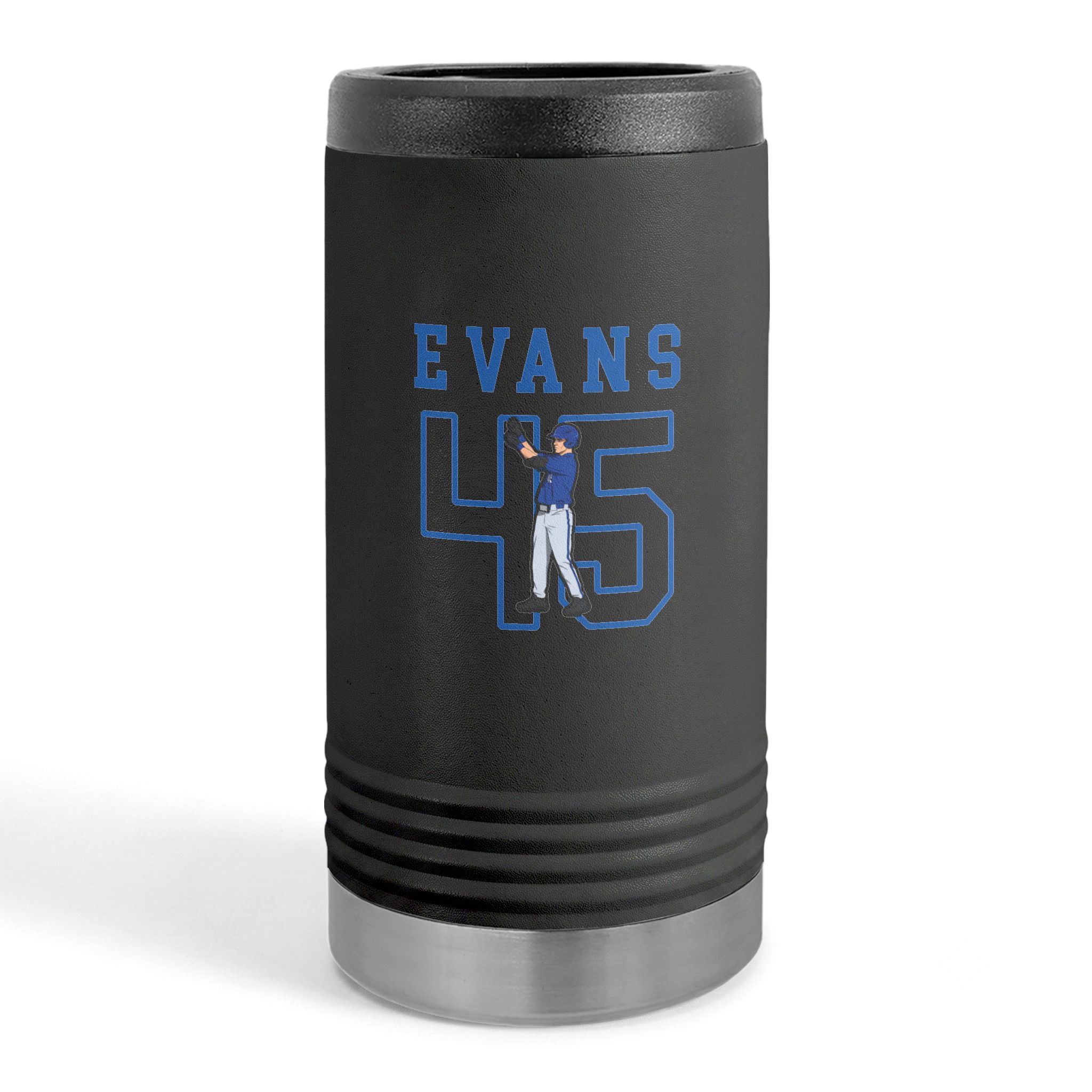Slim Stainless Can Cooler — character_shirsey in Black
