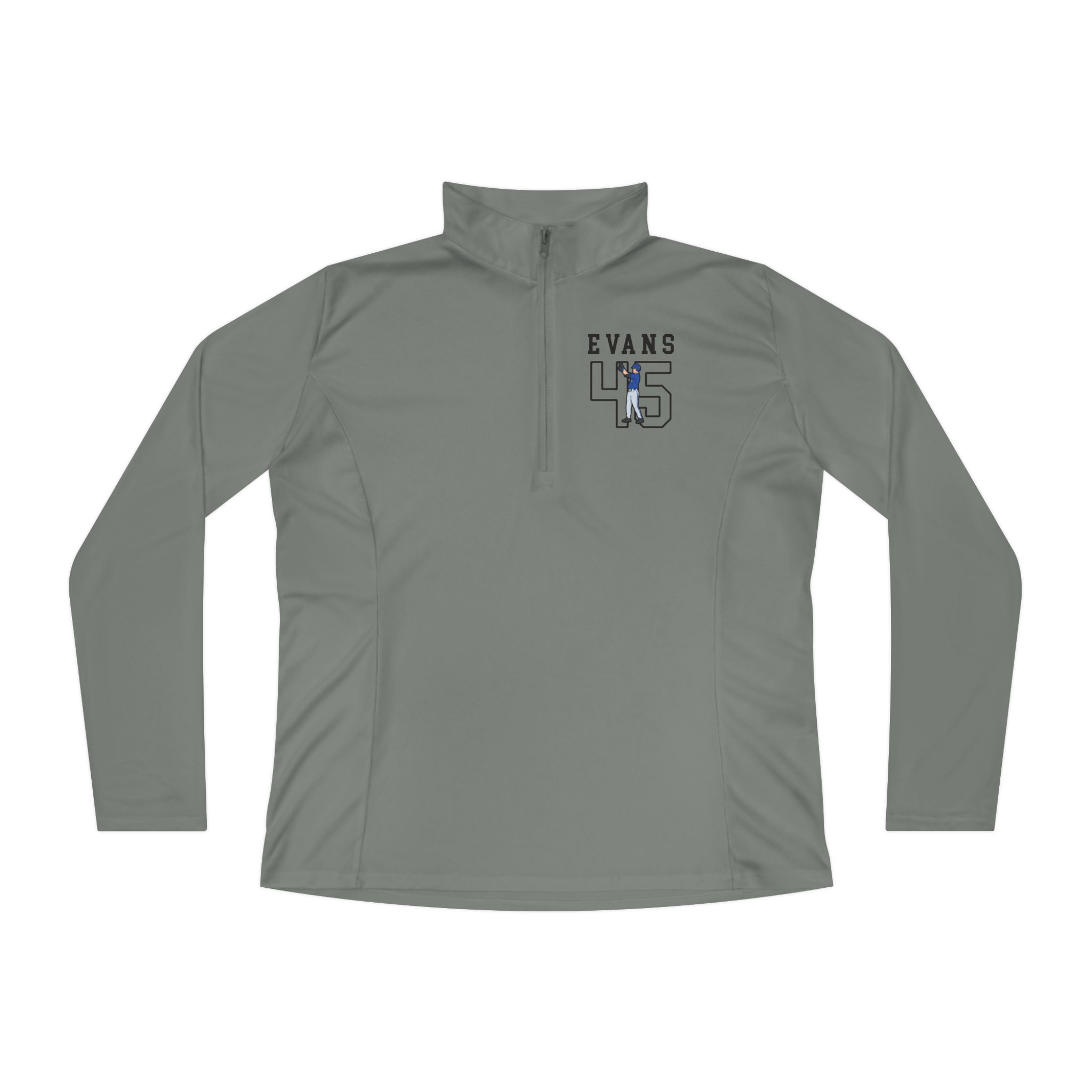 Women's Q-Zip Pullover — character_shirsey in Grey