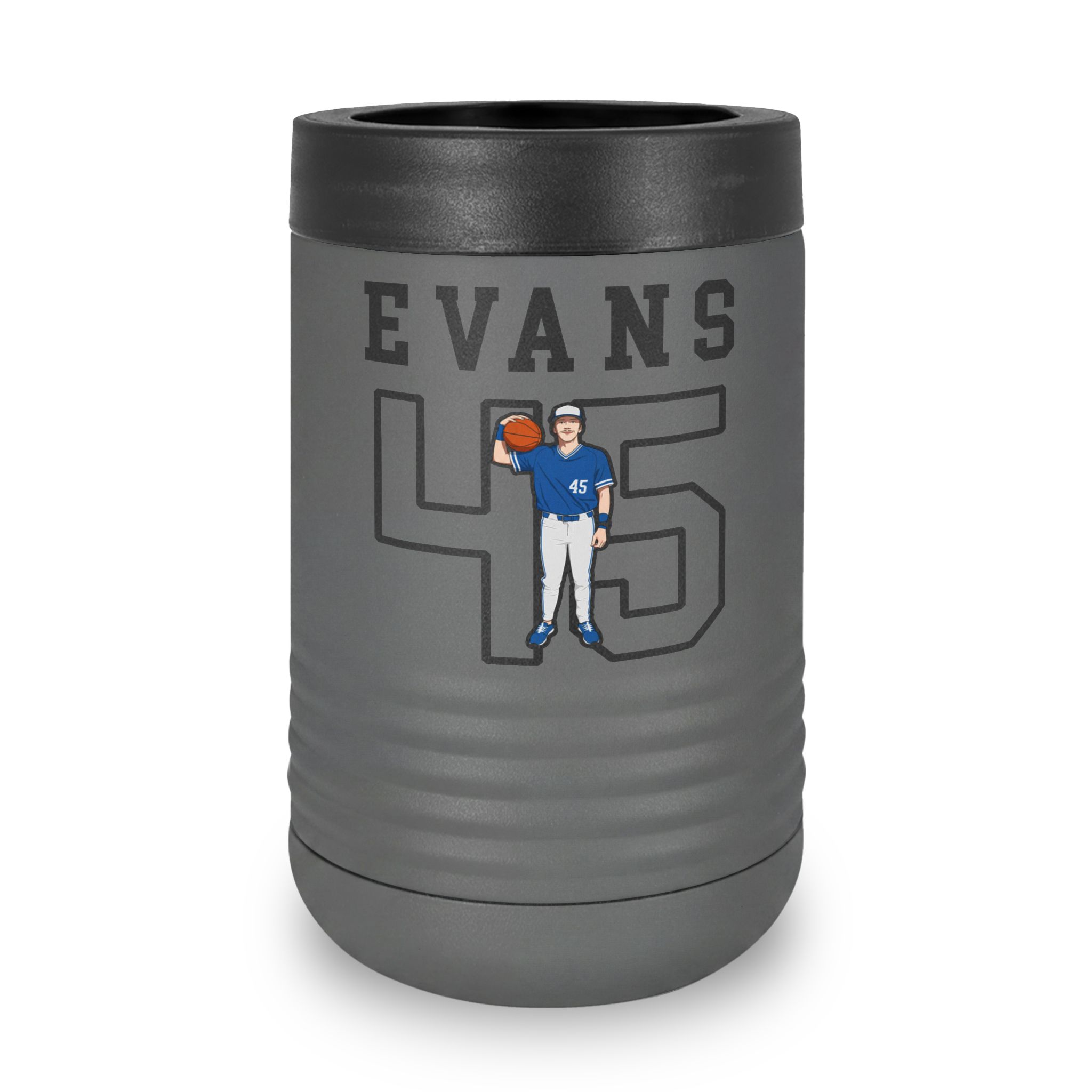 Stainless Can Cooler — character_shirsey in Grey